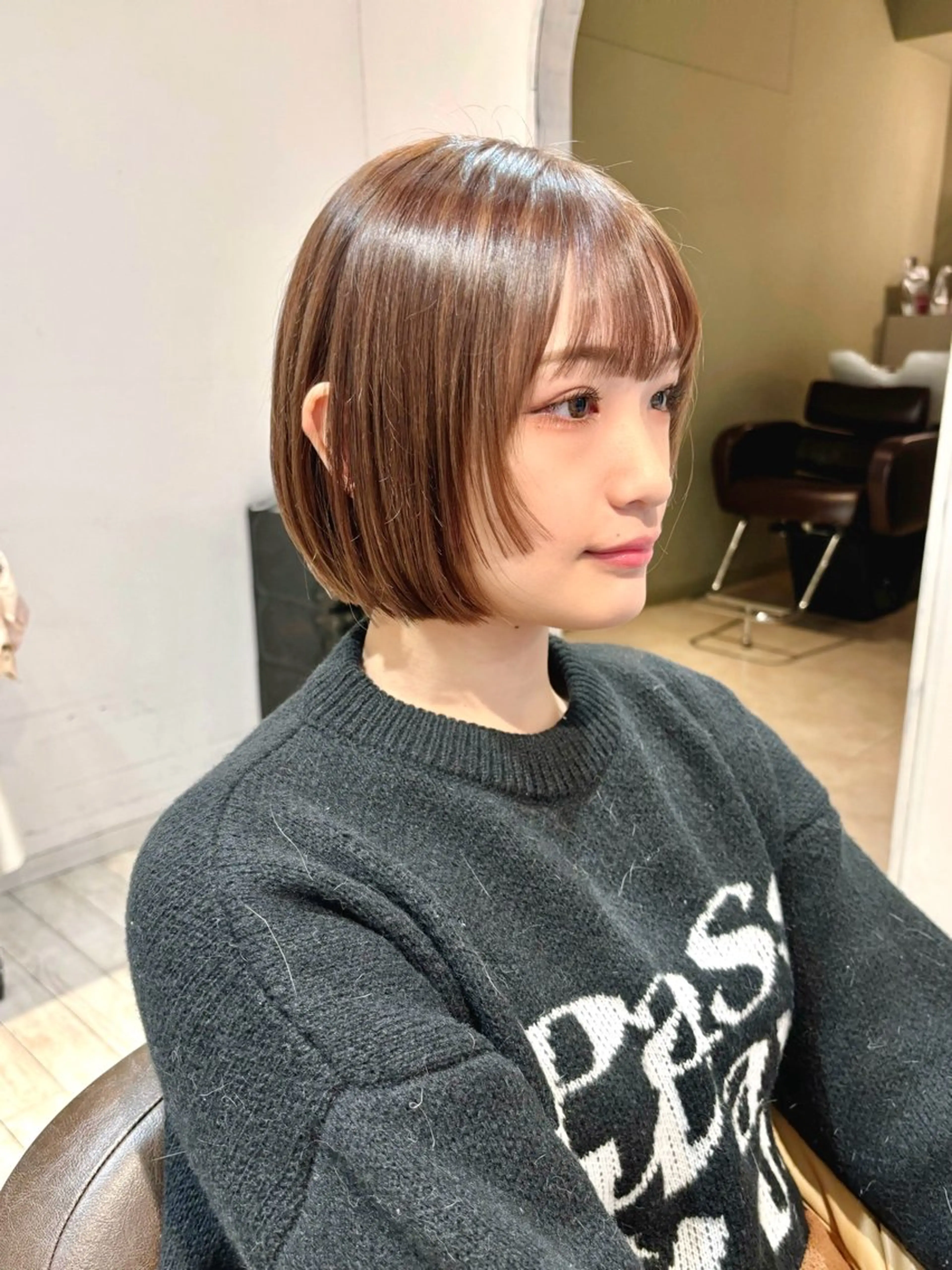 ショート ボブ 顔まわりレイヤー レイヤーカット レイヤー/メンズ 竹田凪儀のヘアスタイル