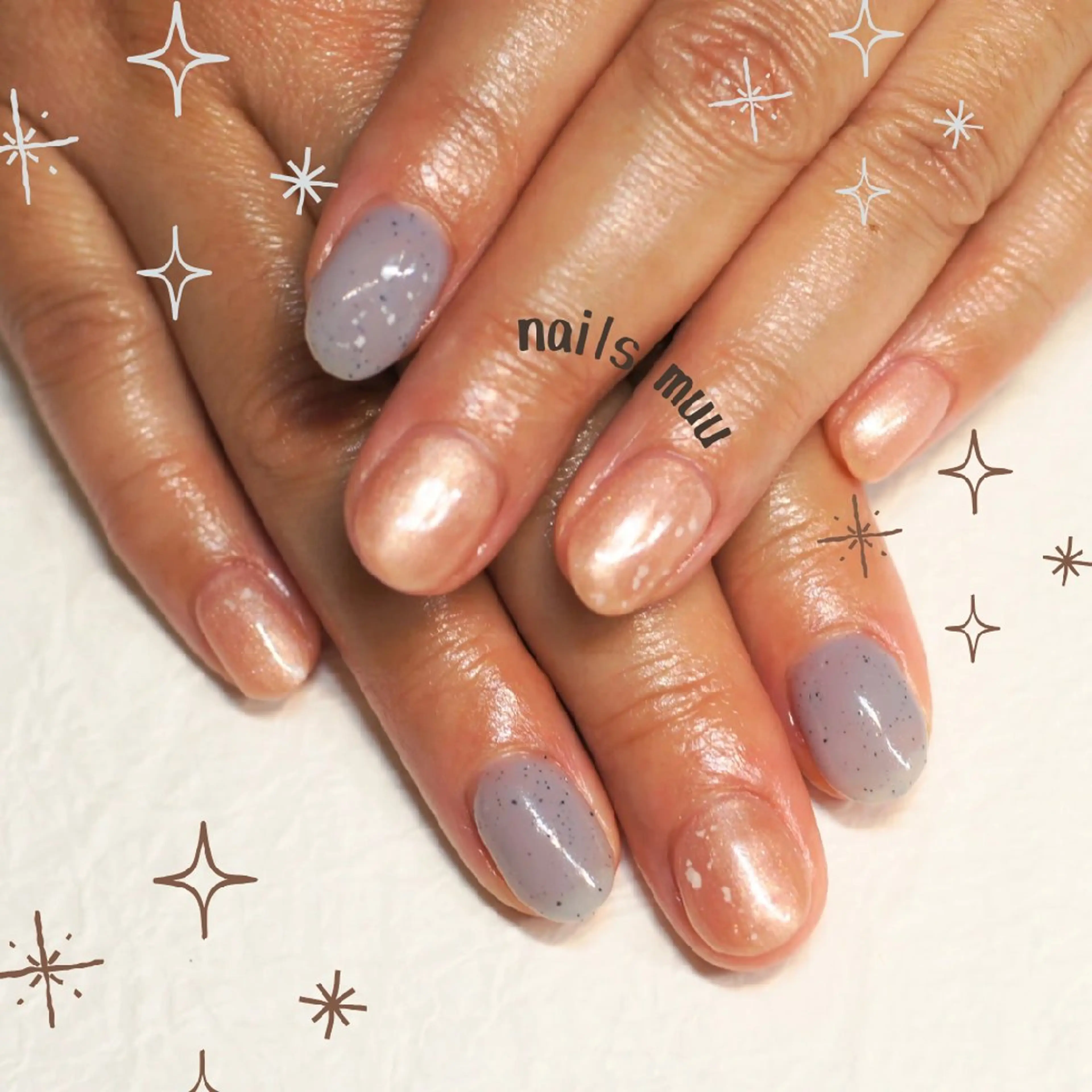 ネイル キラキラネイル ピンク 春ネイル ハンドネイル nails muu まゆのネイルデザイン