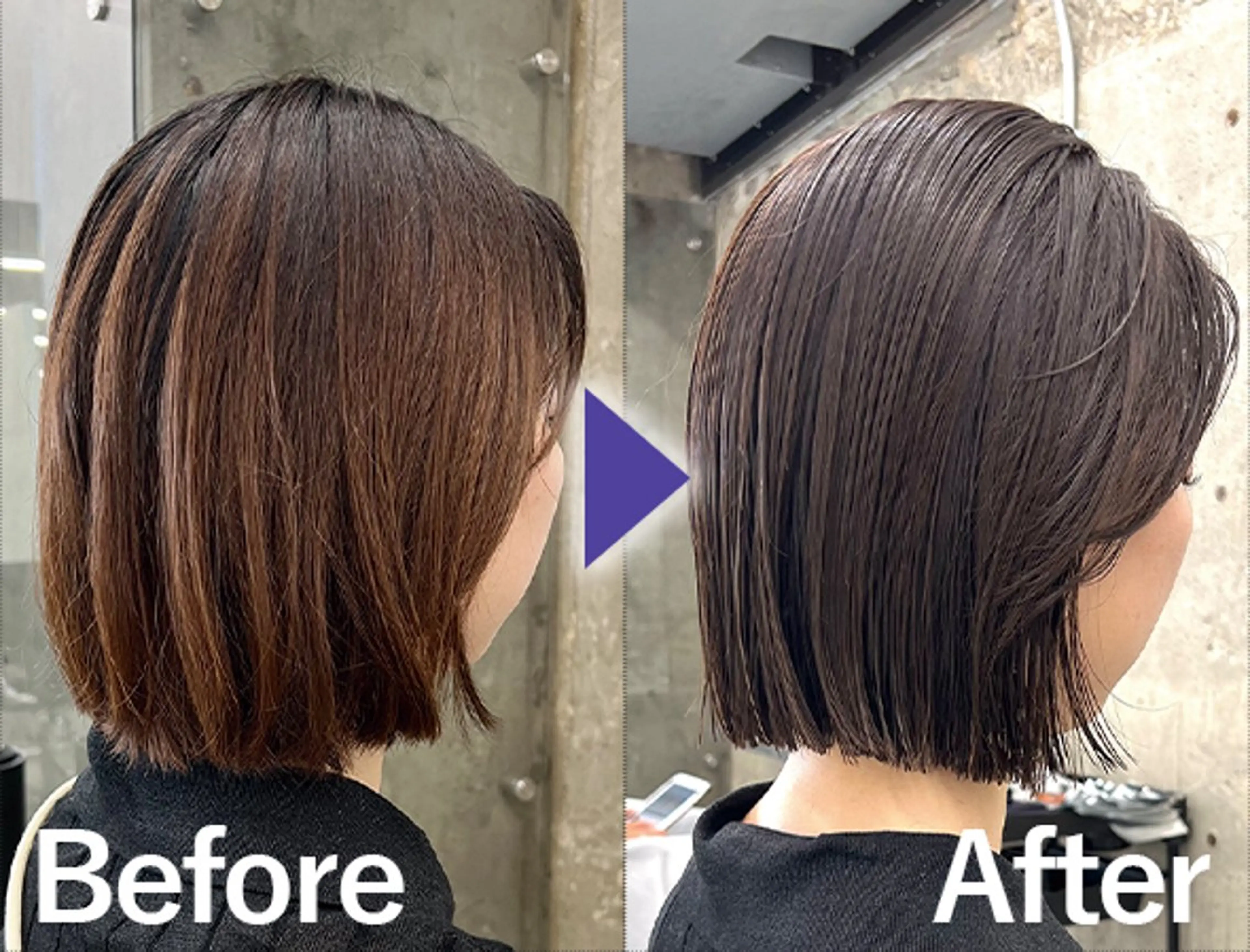 【ブリーチなし透明カラー】カット＋カラー＋トリートメントの写真