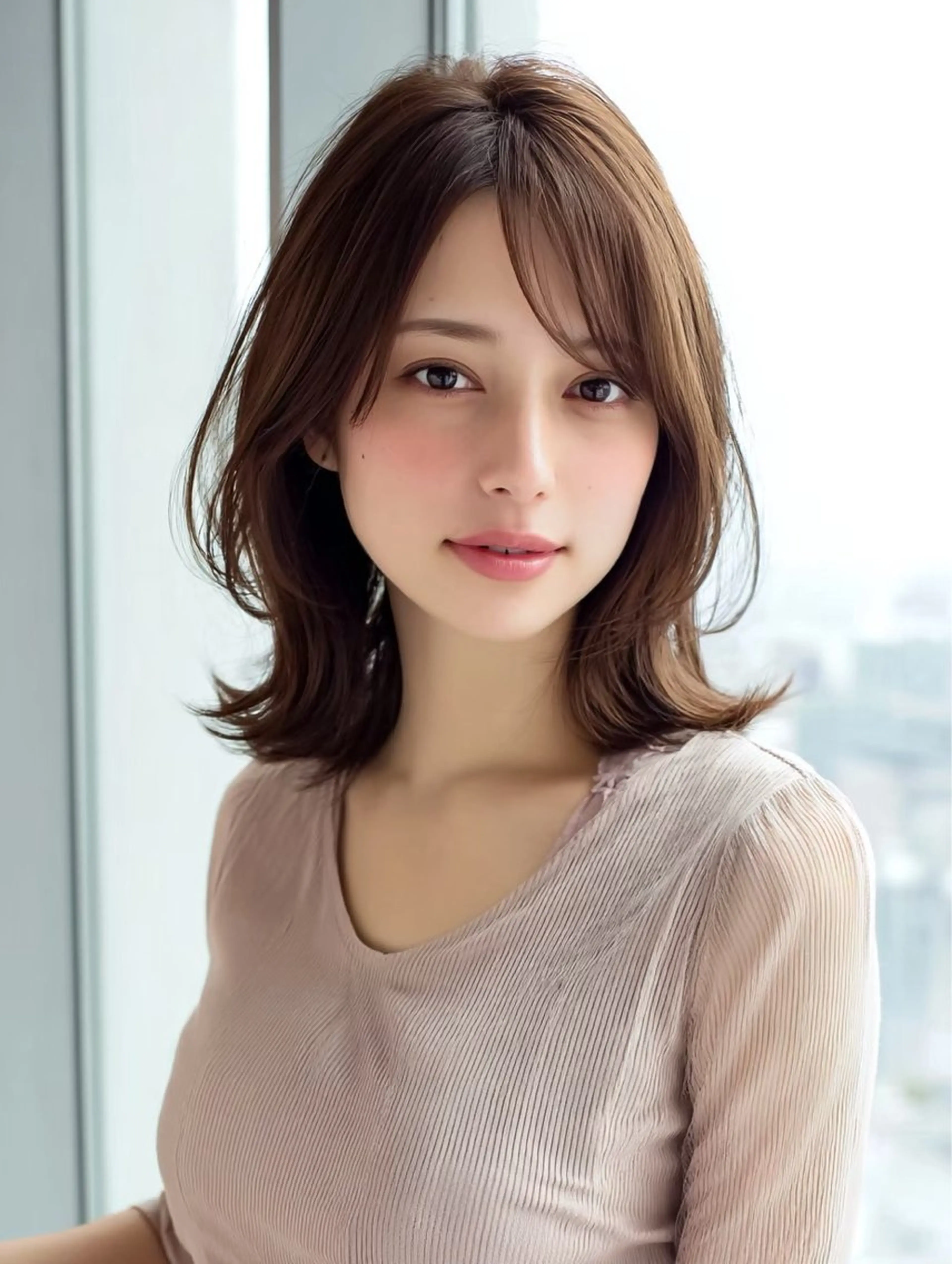 セミロング カラー 佐藤 万倫💞⭐️のヘアスタイル