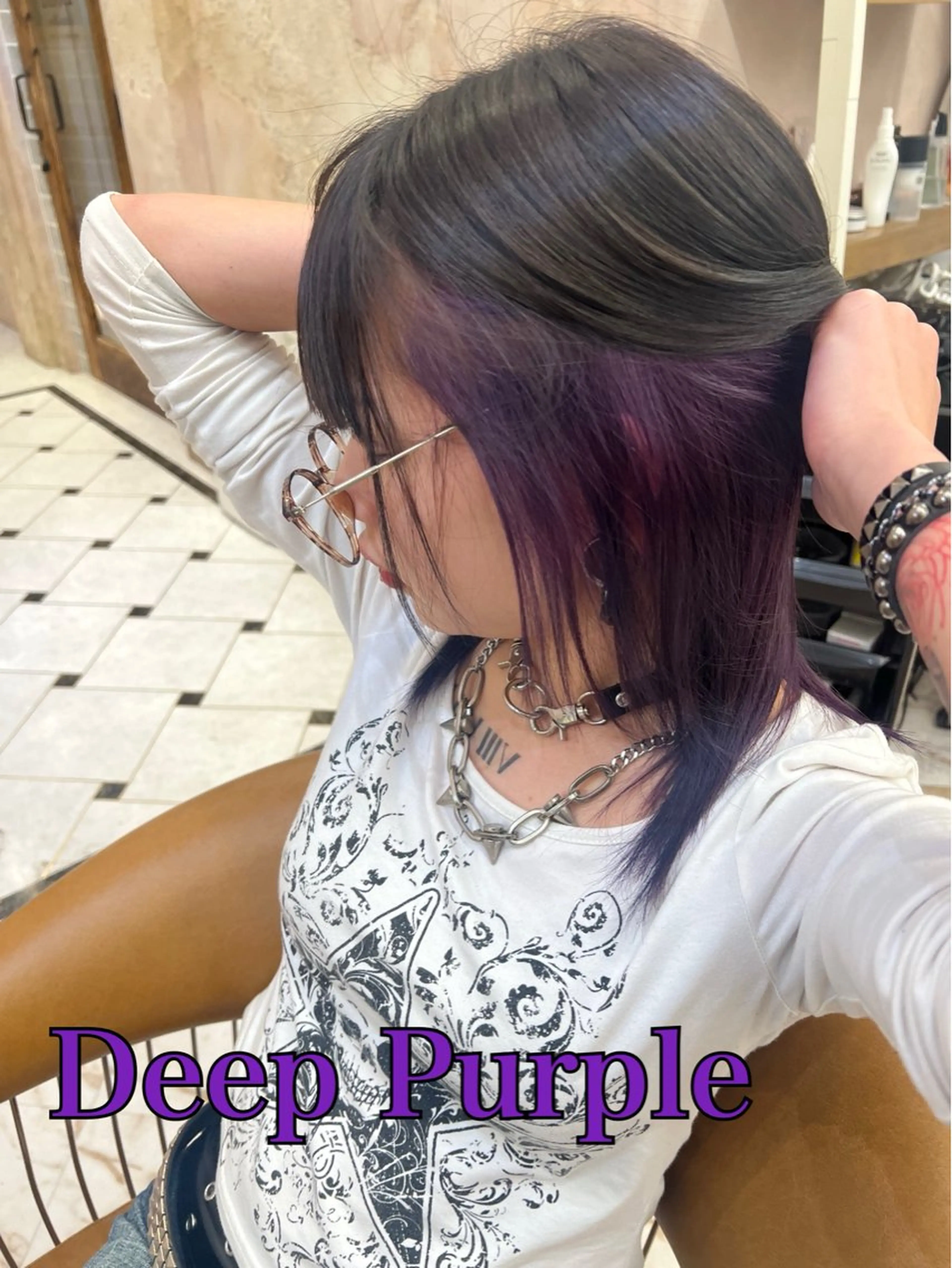 セミロング カラー ヘアカラー トリートメント ヘッドスパ 縮毛矯正/ブリーチ なしダブルカラー輝希のヘアスタイル