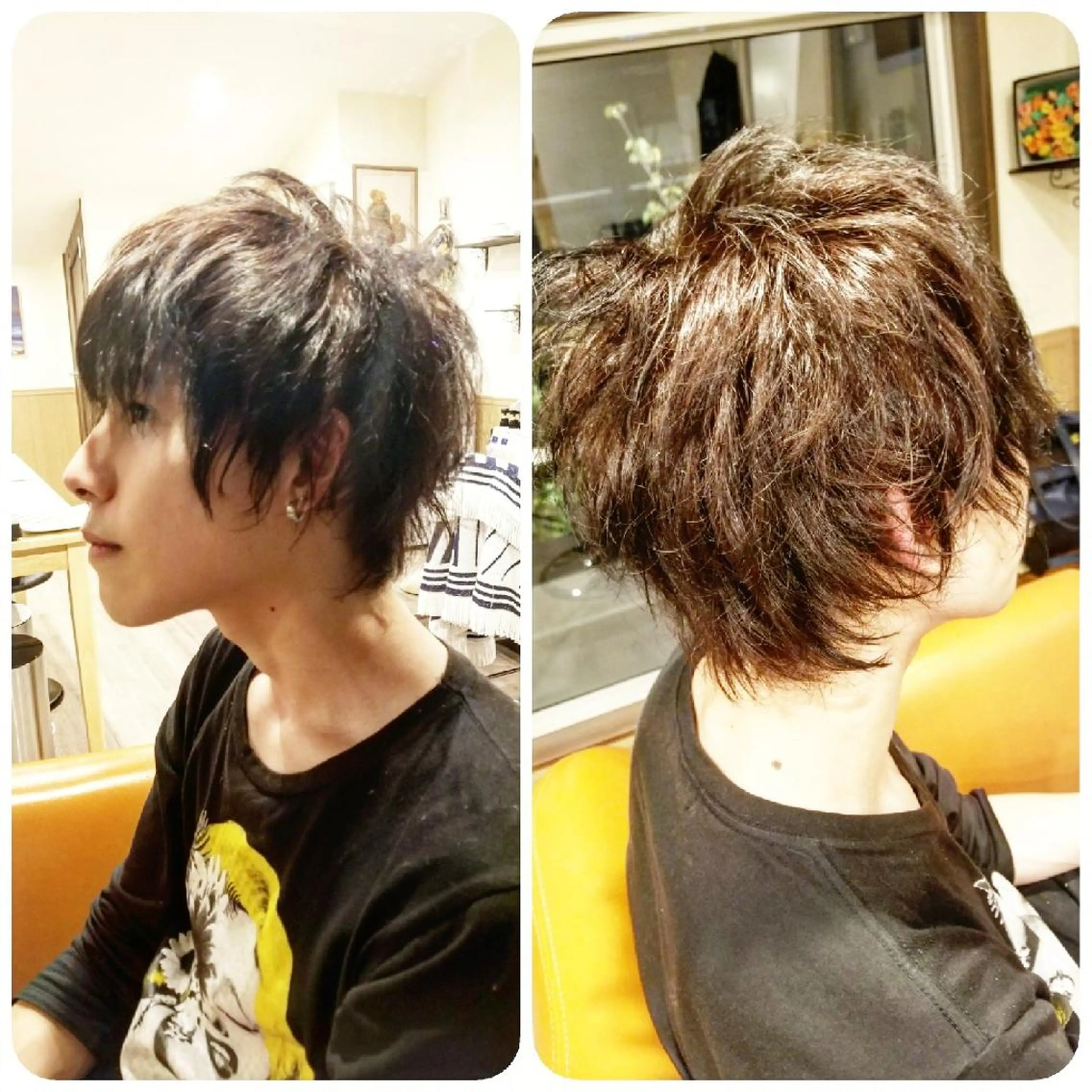 ショート メンズ メンズパーマ ツーブロック メンズウルフカット くせ毛 ショートヘア spa hair  ark 富井直美のヘアスタイル