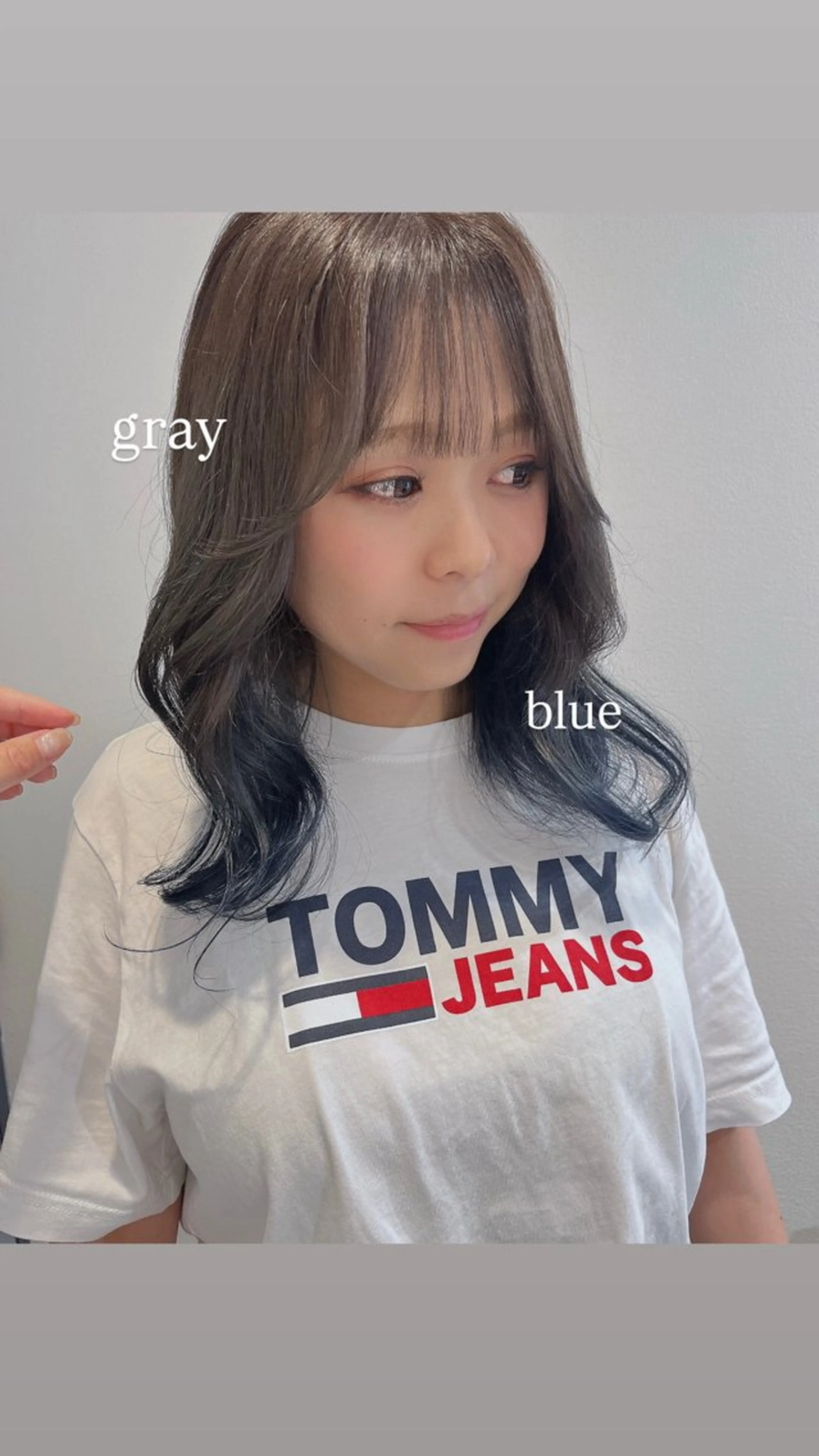 ミディアム カット ヘアカラー 緒方 つばさのヘアスタイル