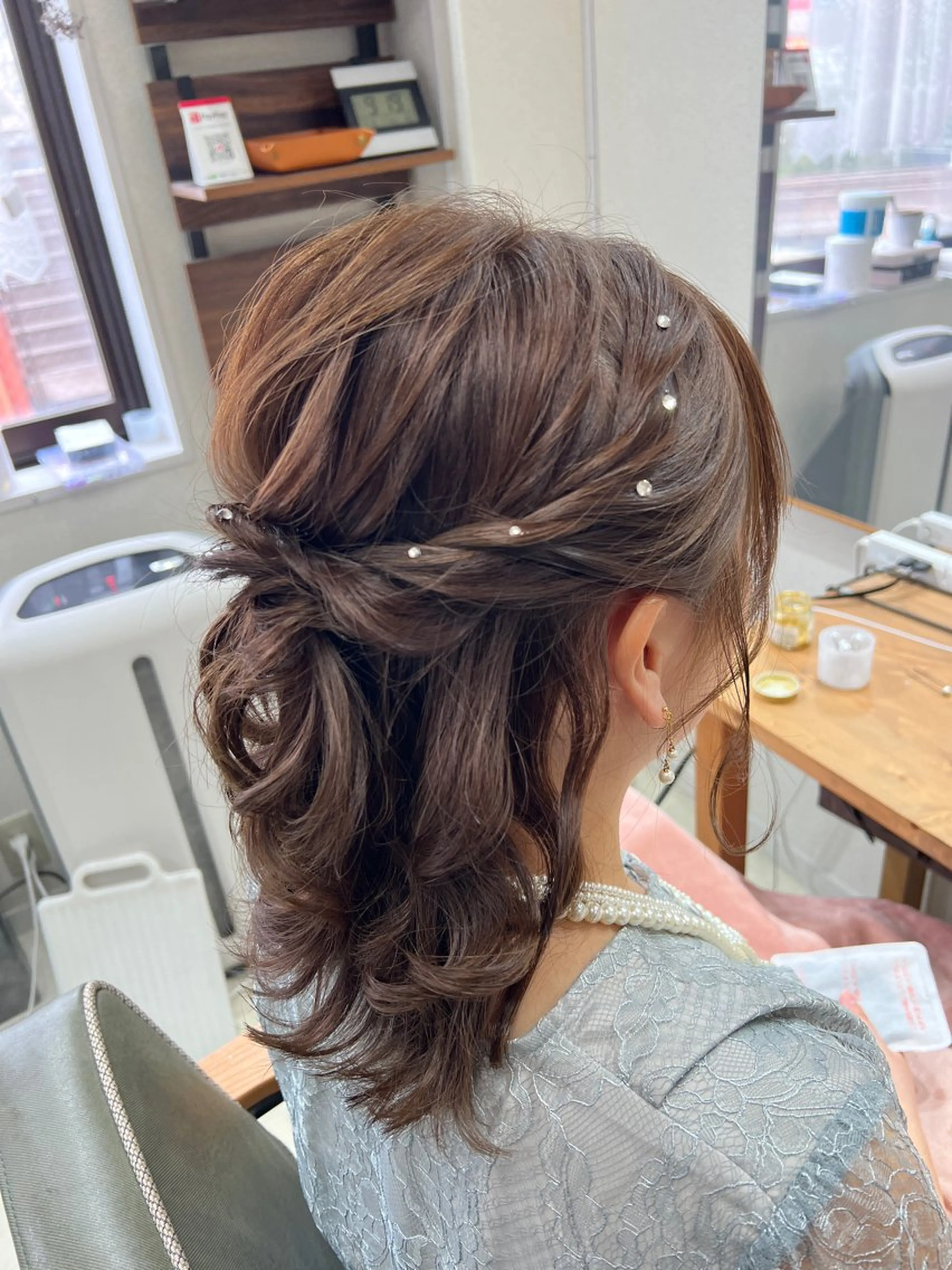 ミディアム ヘアアレンジ ハーフアップ 山室 敬義のヘアスタイル