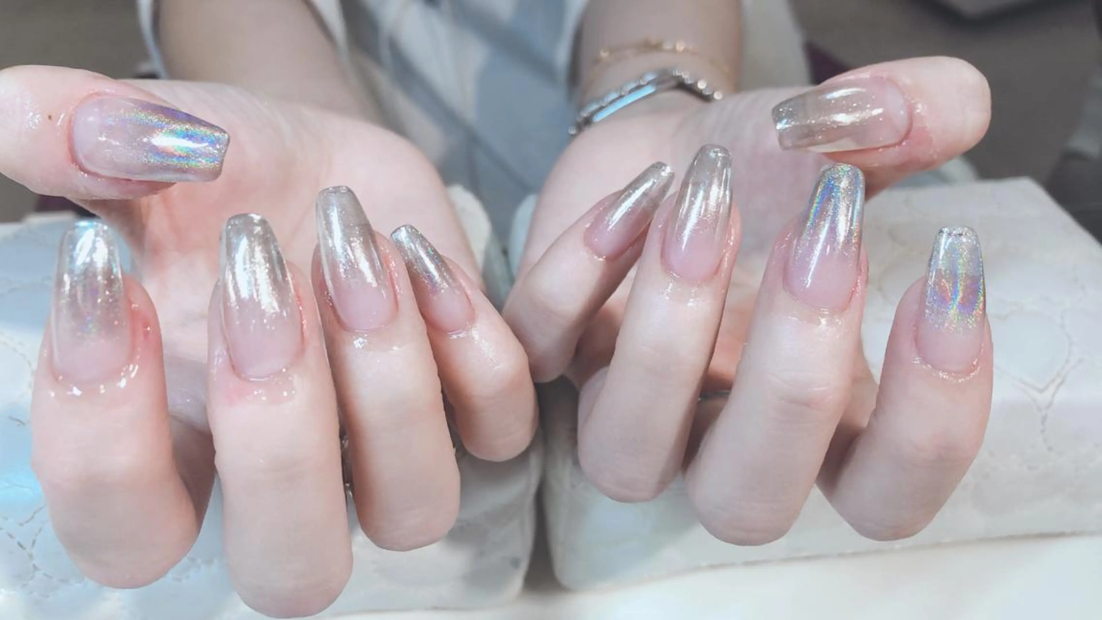 セミロング ネイル ハンドネイル 長さ出し専門 nynaのネイルデザイン