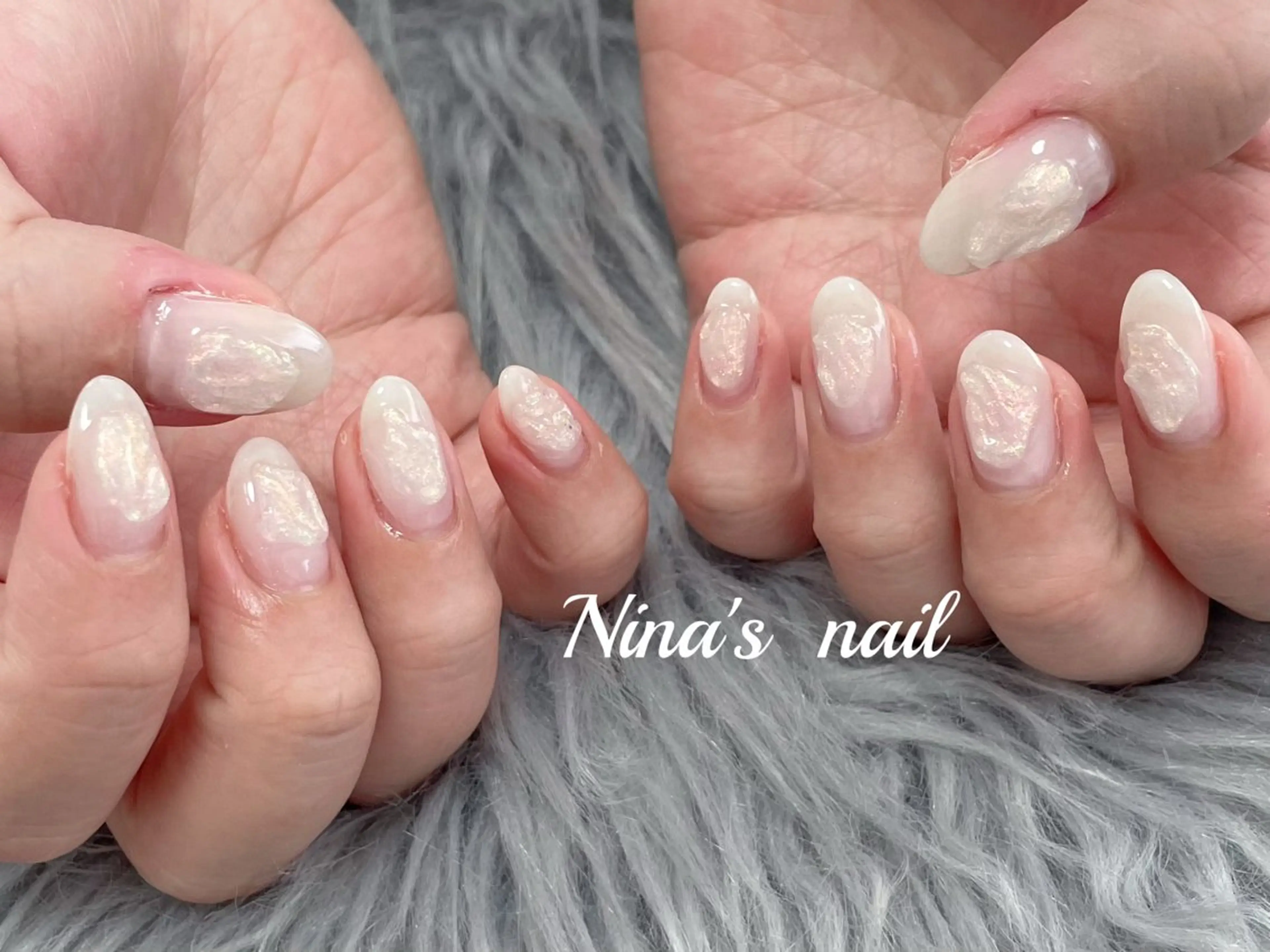 ネイル 氷ネイル・うるうるネイル ハンドネイル Nina's nailのネイルデザイン