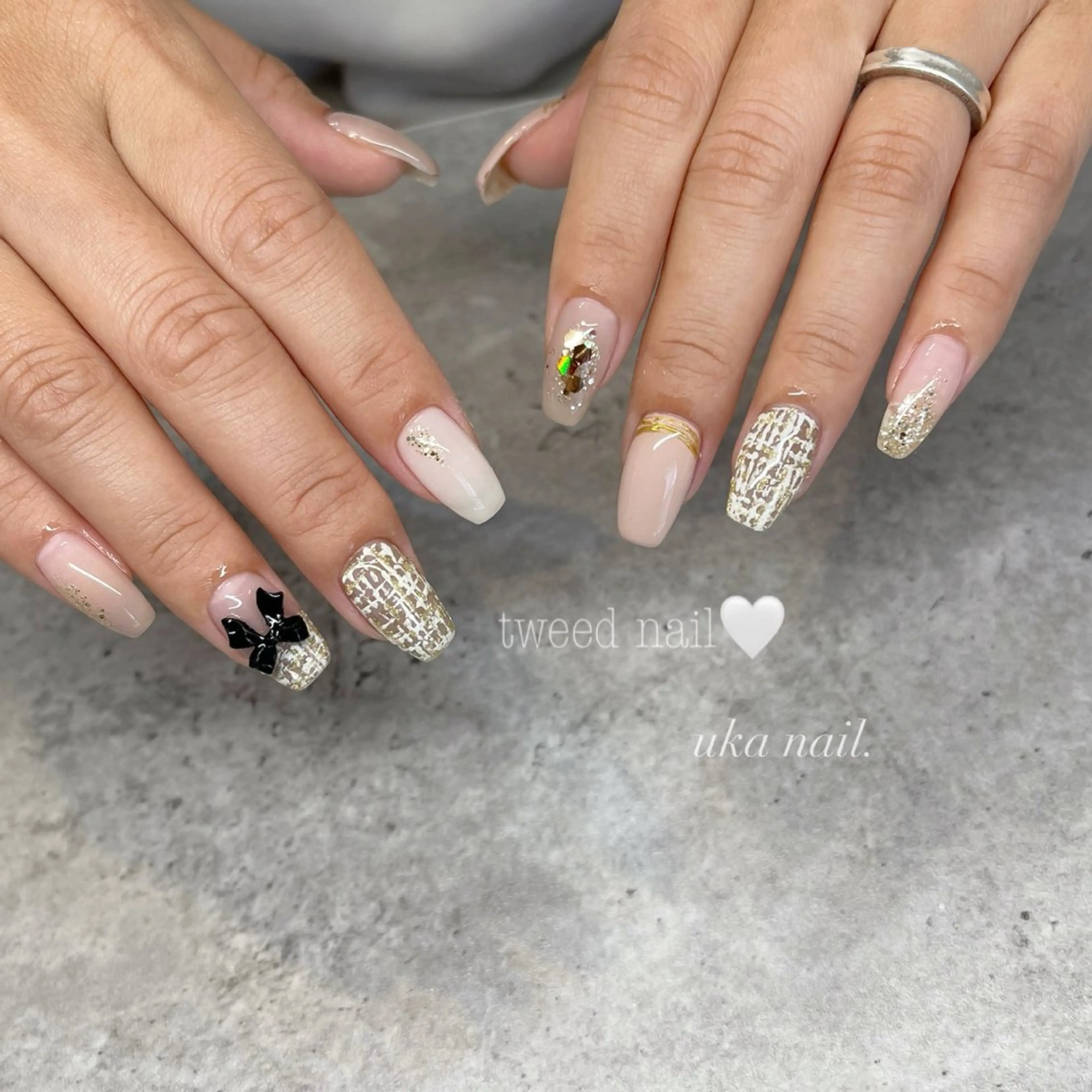 ネイル ツイードネイル uka nailのネイルデザイン