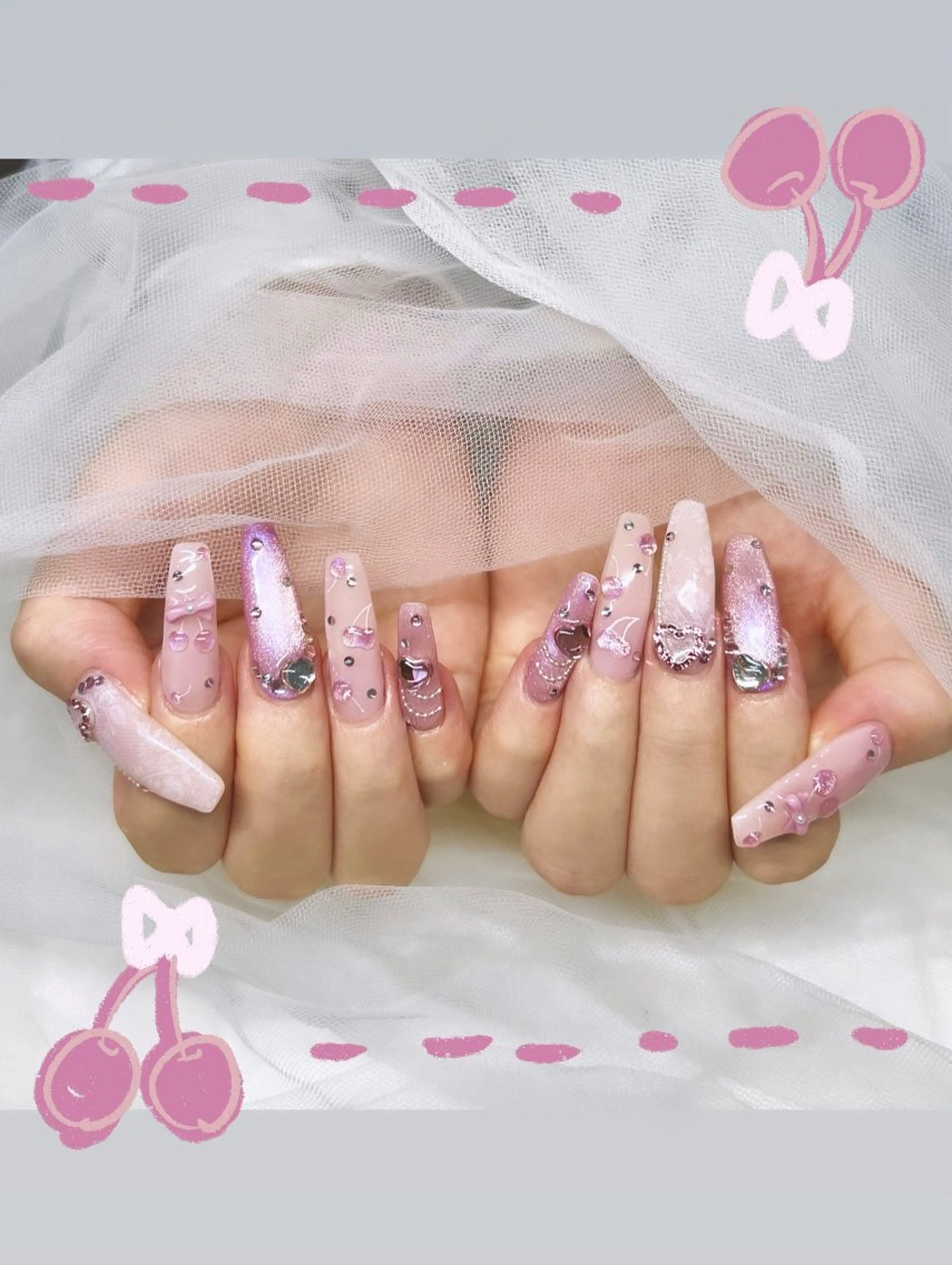 ネイル ロングネイル ハンドネイル joieang京橋店 SHURIのネイルデザイン