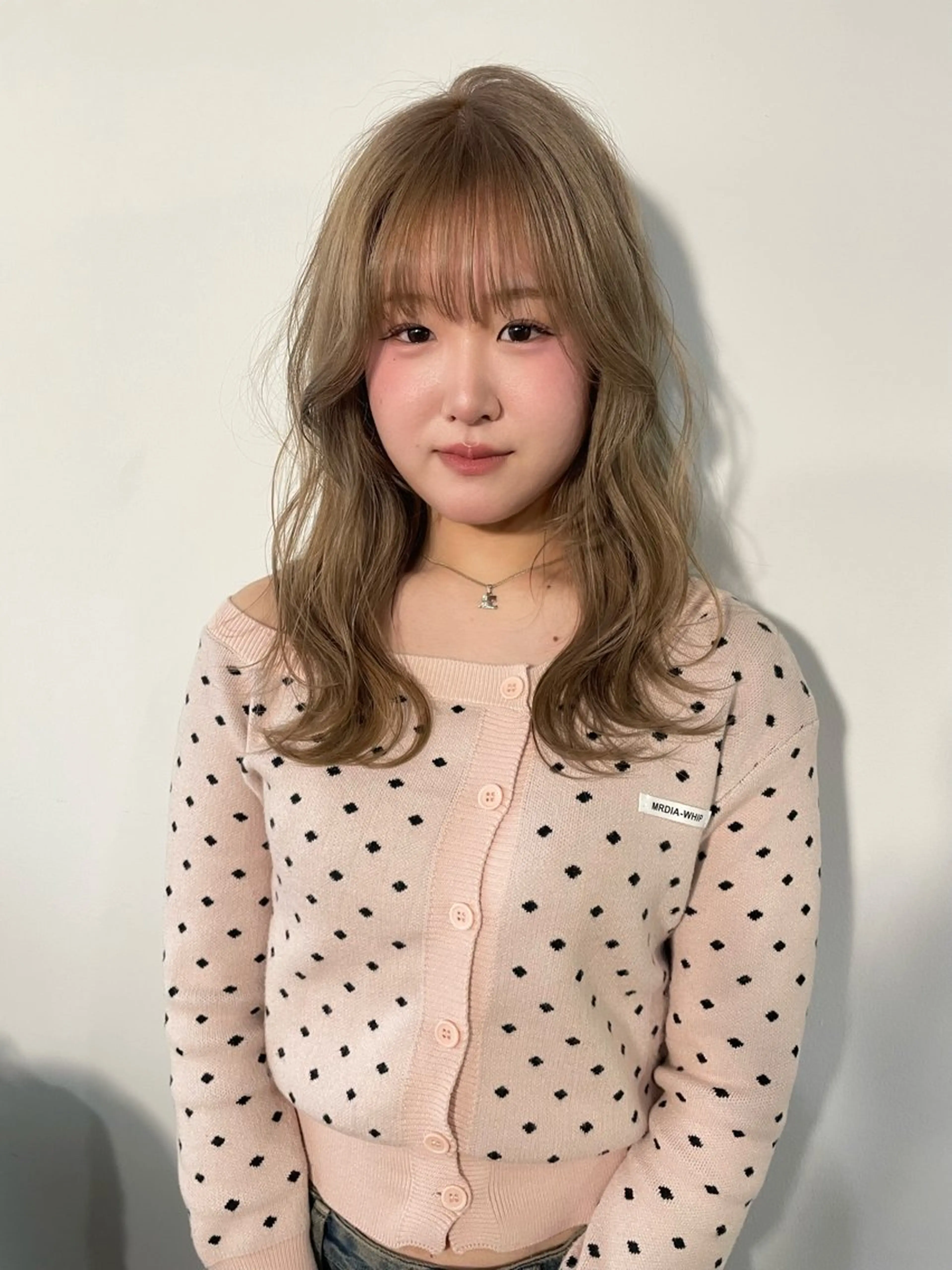 ミディアム カラー ヘアカラー トリートメント カットモデル/ ハイトーン/ゆうあのヘアスタイル