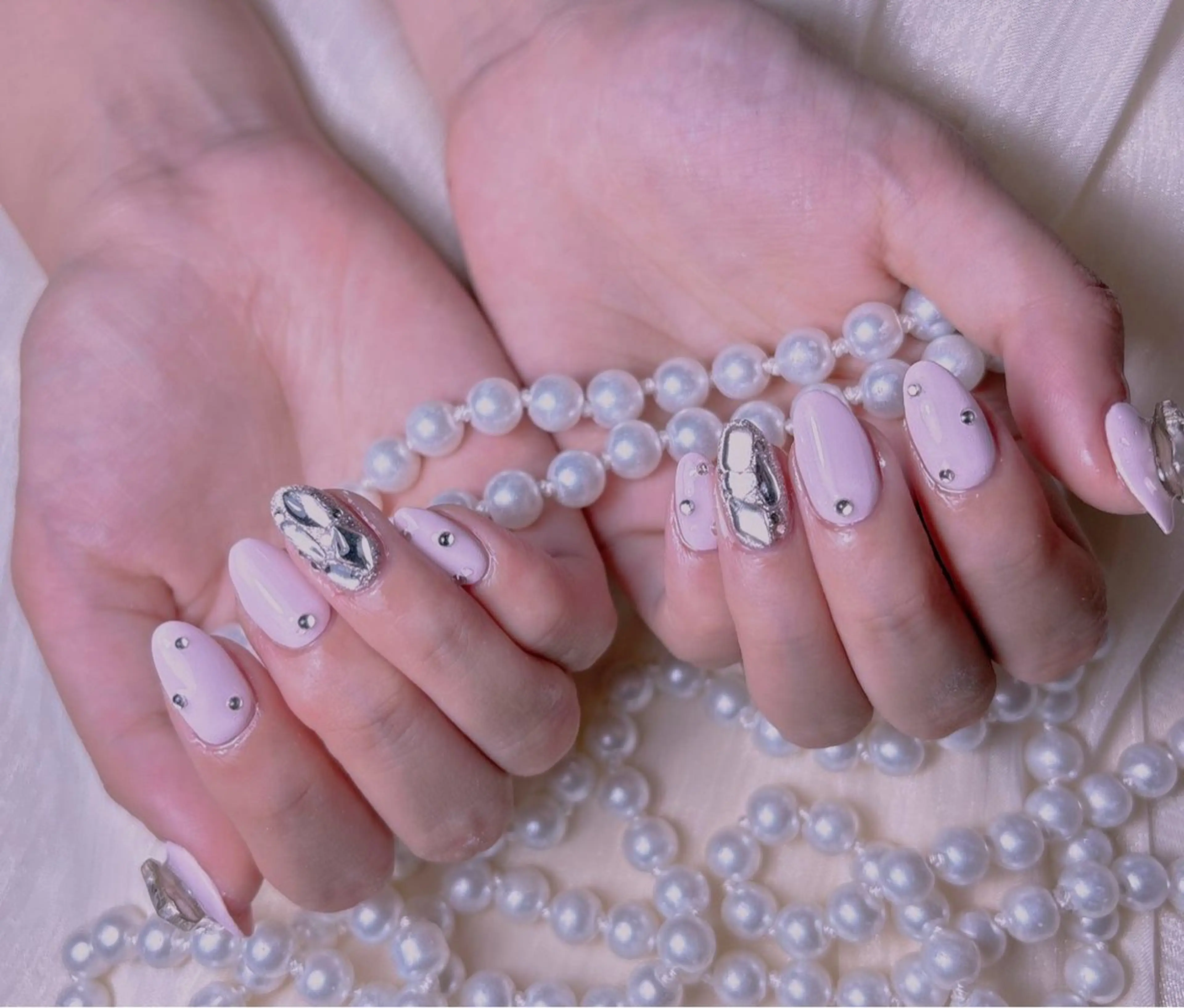 ネイル ハンドネイル M🌷nail 長さだし専門店のネイルデザイン