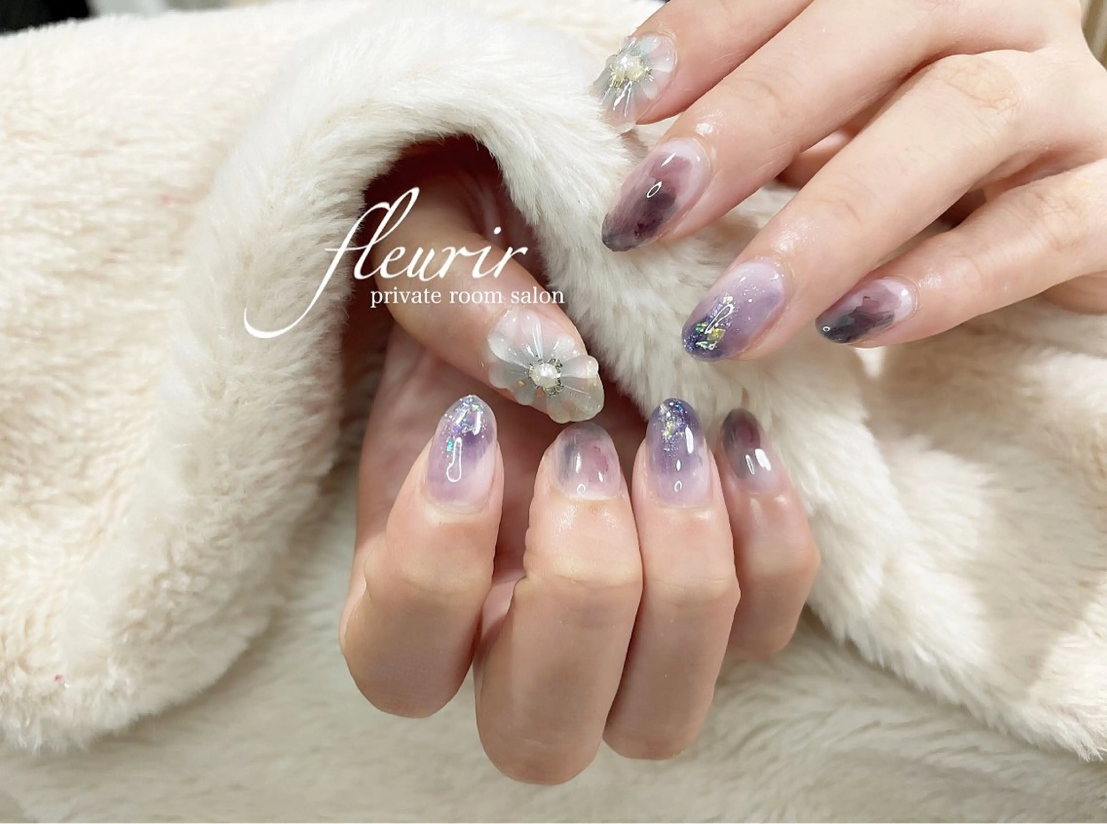 ネイル フラワーネイル フルリール 【プライベートサロンのネイルデザイン