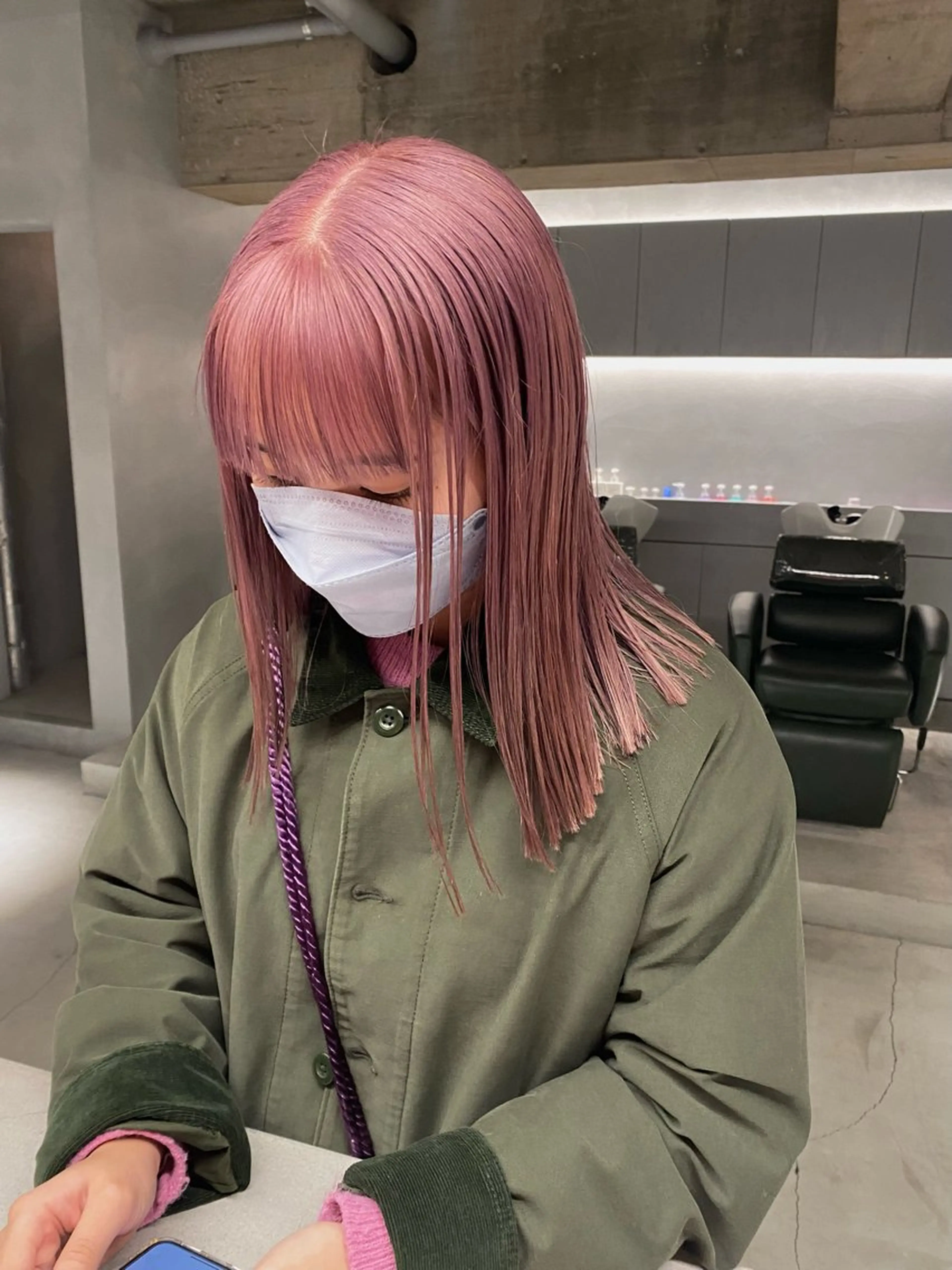 セミロング カラー カット ヘアカラー トリートメント 宮川 日菜子のヘアスタイル