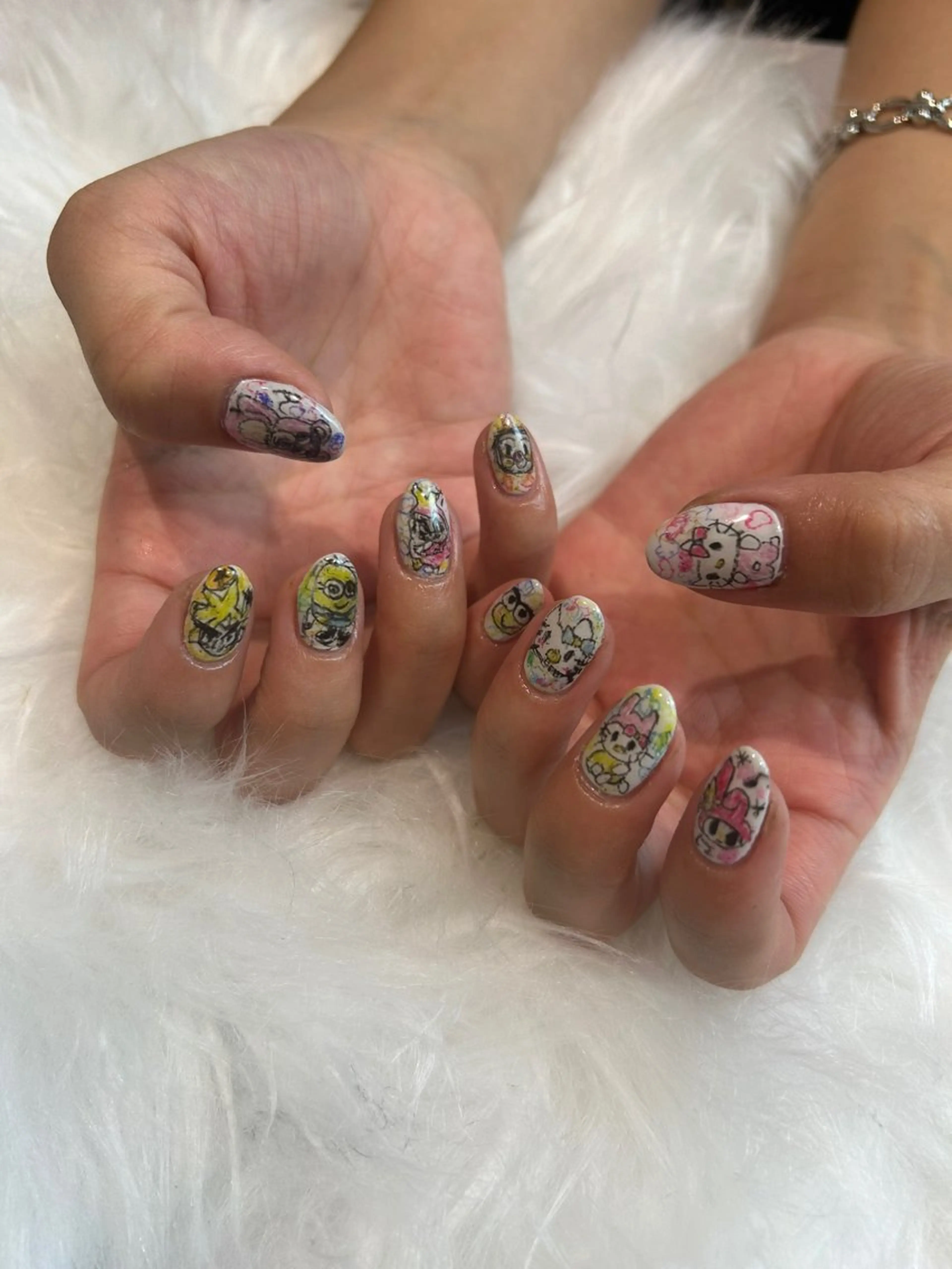 ネイル 成人式 長さ出し 韓国ネイル ショートネイル ハンドネイル ♡ハイトーン★ ネイル/しの♡のヘアスタイル