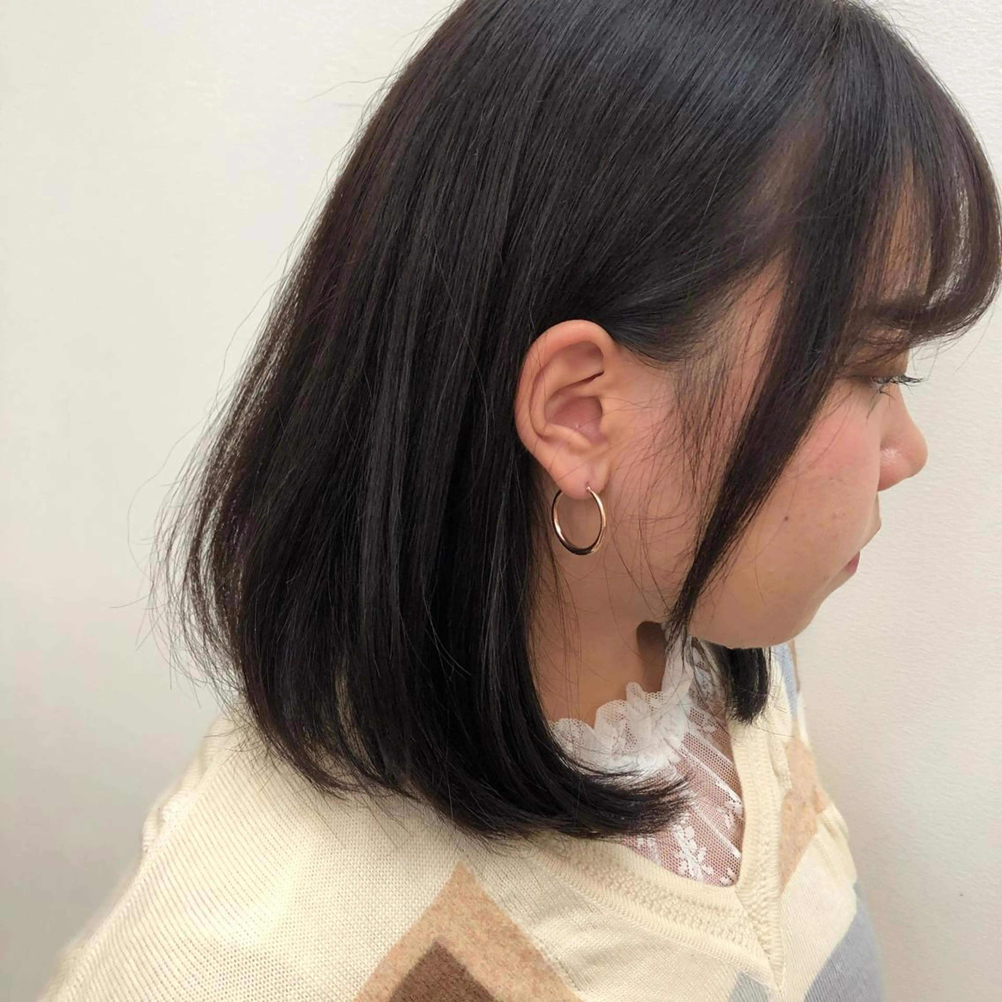 ミディアム カラー 艶カラー🌙縮毛矯正 /ボブ【Reina】のヘアスタイル