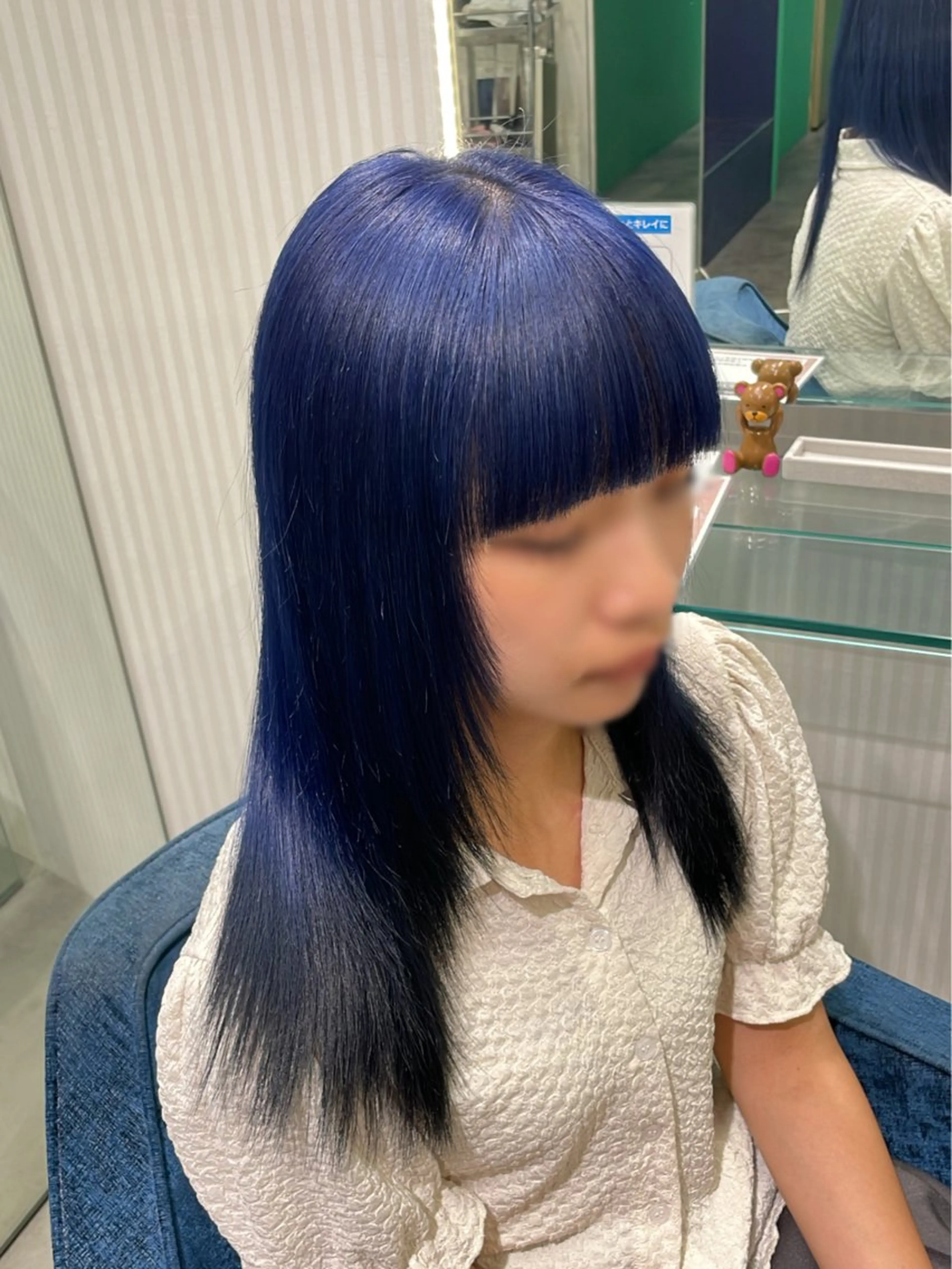 ロング カラー ブルーカラー ヘアカラー 安井まゆ _Box mico.のヘアスタイル