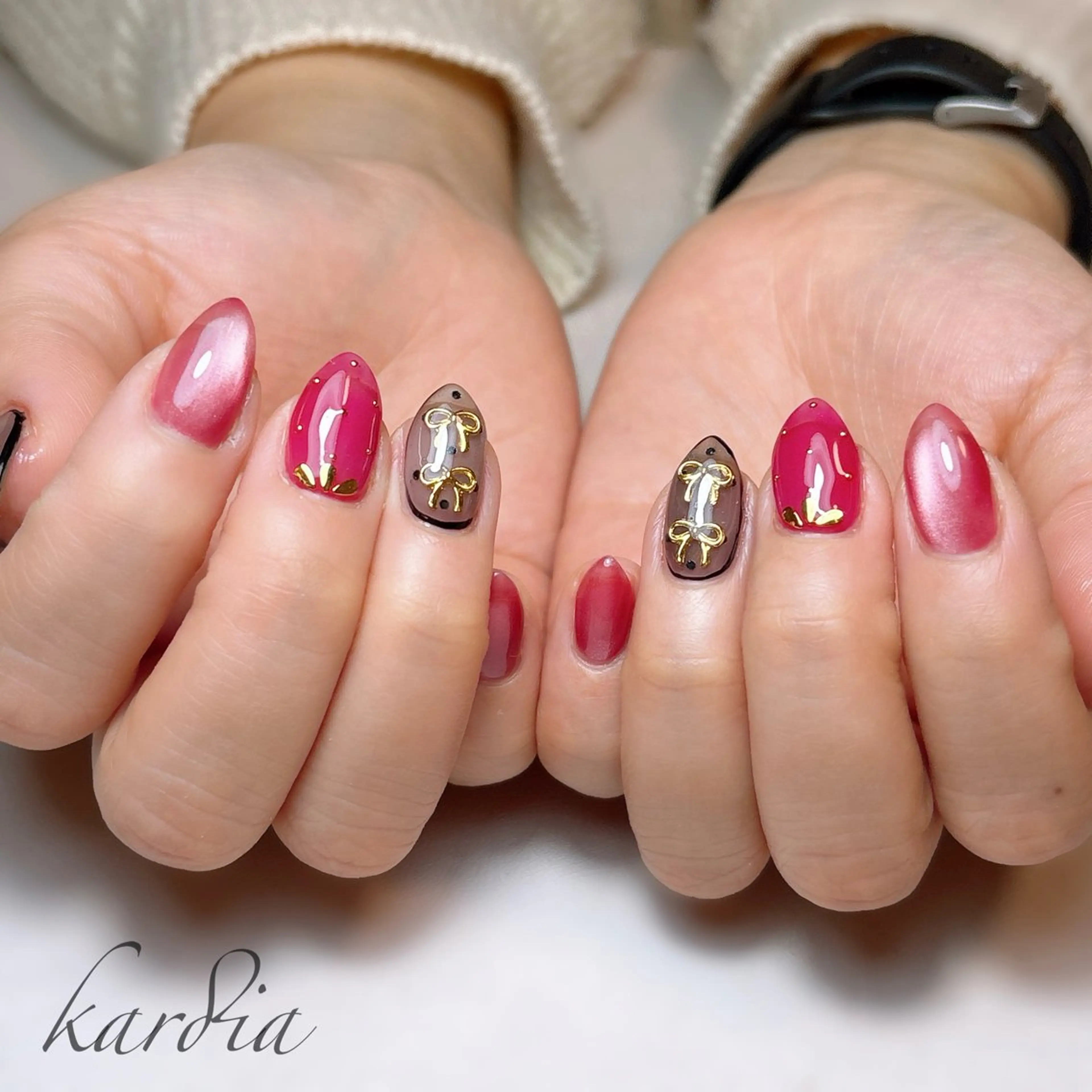 ネイル ハンドネイル καρδιά -ｶﾙﾃﾞｨｱ-のネイルデザイン