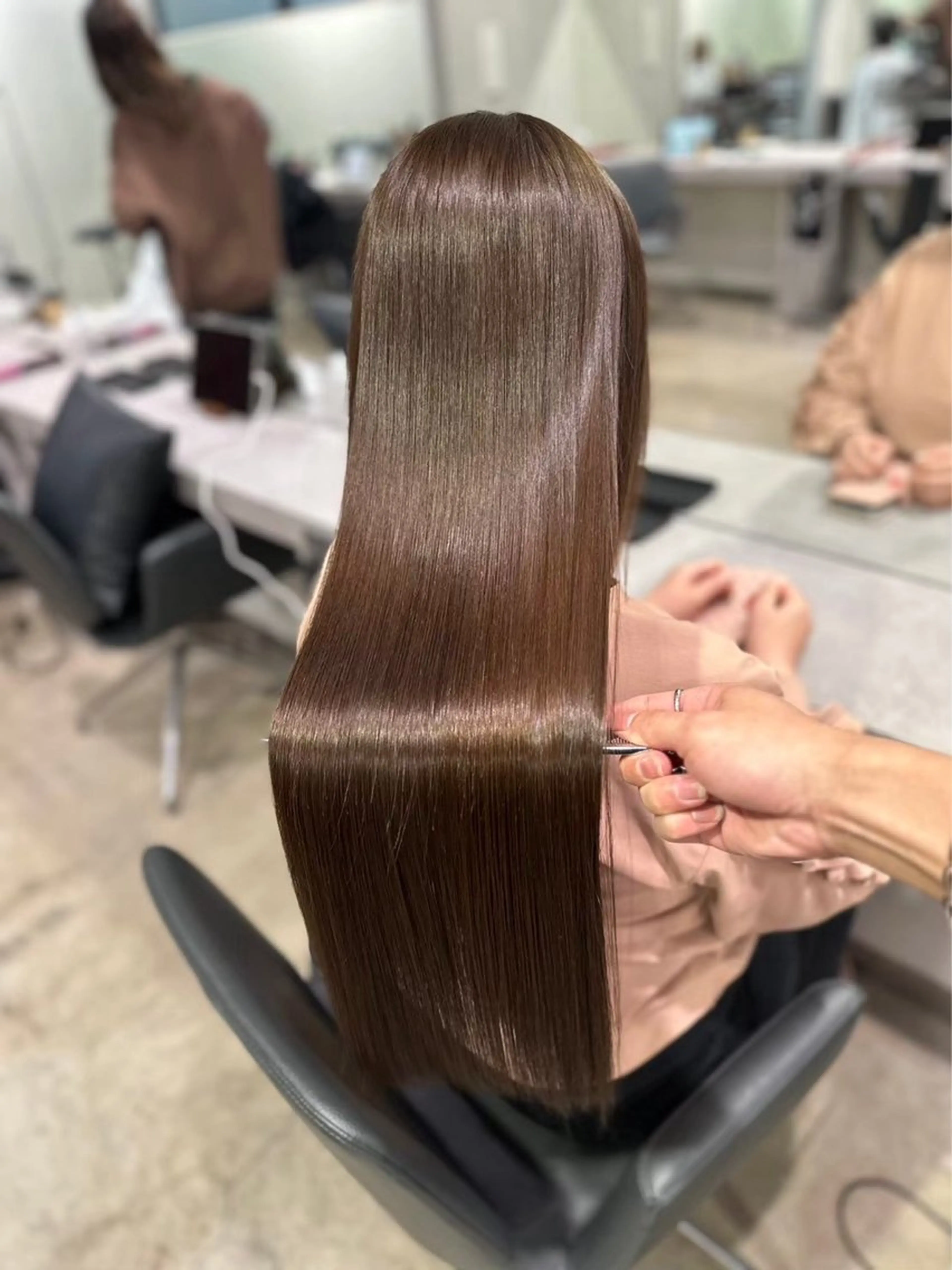 ロング 縮毛矯正 トリートメント 大野 仁のヘアスタイル