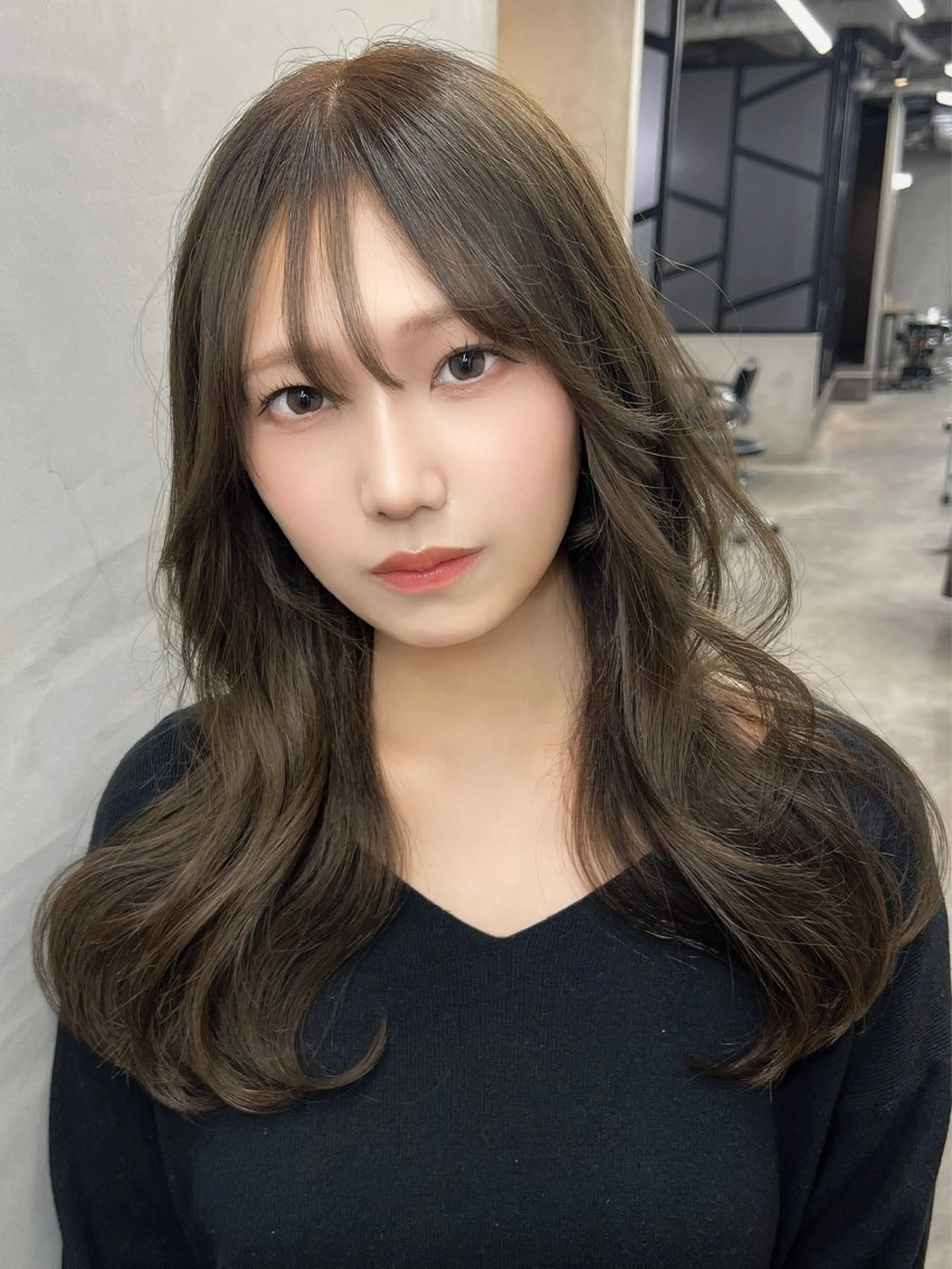 セミロング カラー ベージュカラー ブラウンカラー ブラウンベージュ カット ヘアカラー トリートメント 艶髪/艶カラー/韓国 髪質改善/縮毛矯正のヘアスタイル