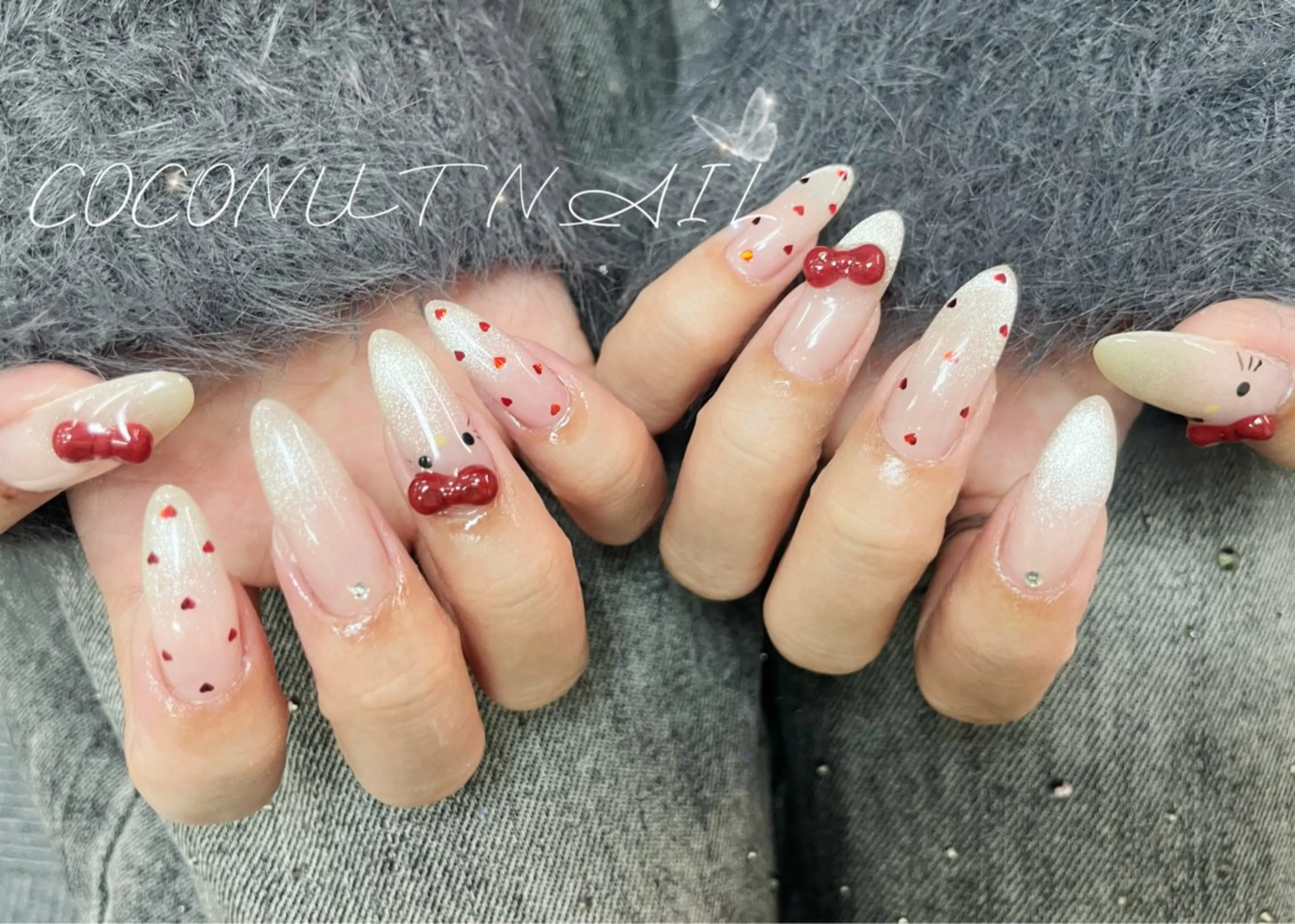 ネイル べっ甲ネイル フレンチネイル キラキラネイル ラメ(グリッター) マグネットネイル ハンドネイル 神田 ココナッツのネイルデザイン