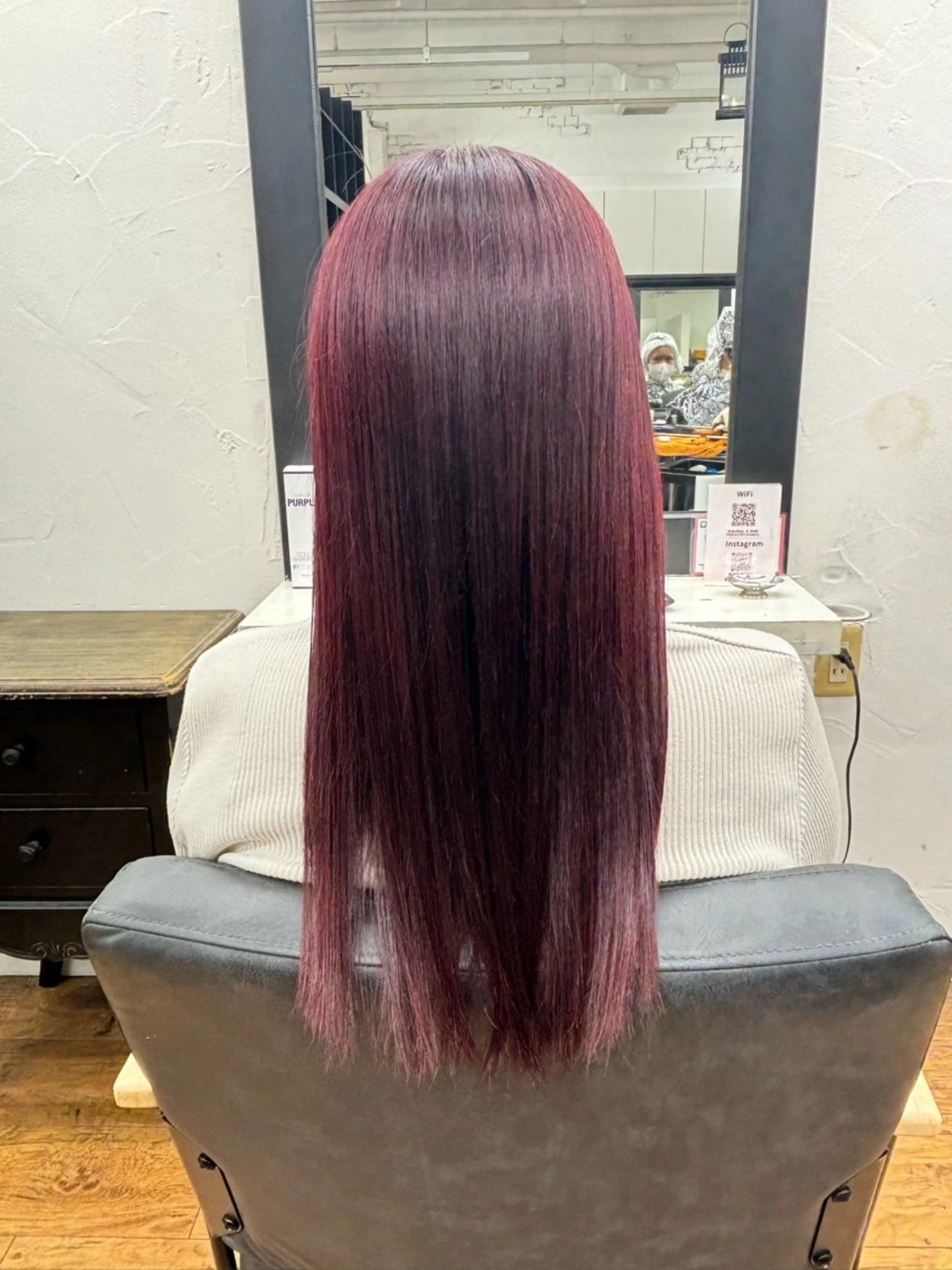 カラー レッドカラー ヘアカラー 香野 優子のヘアスタイル