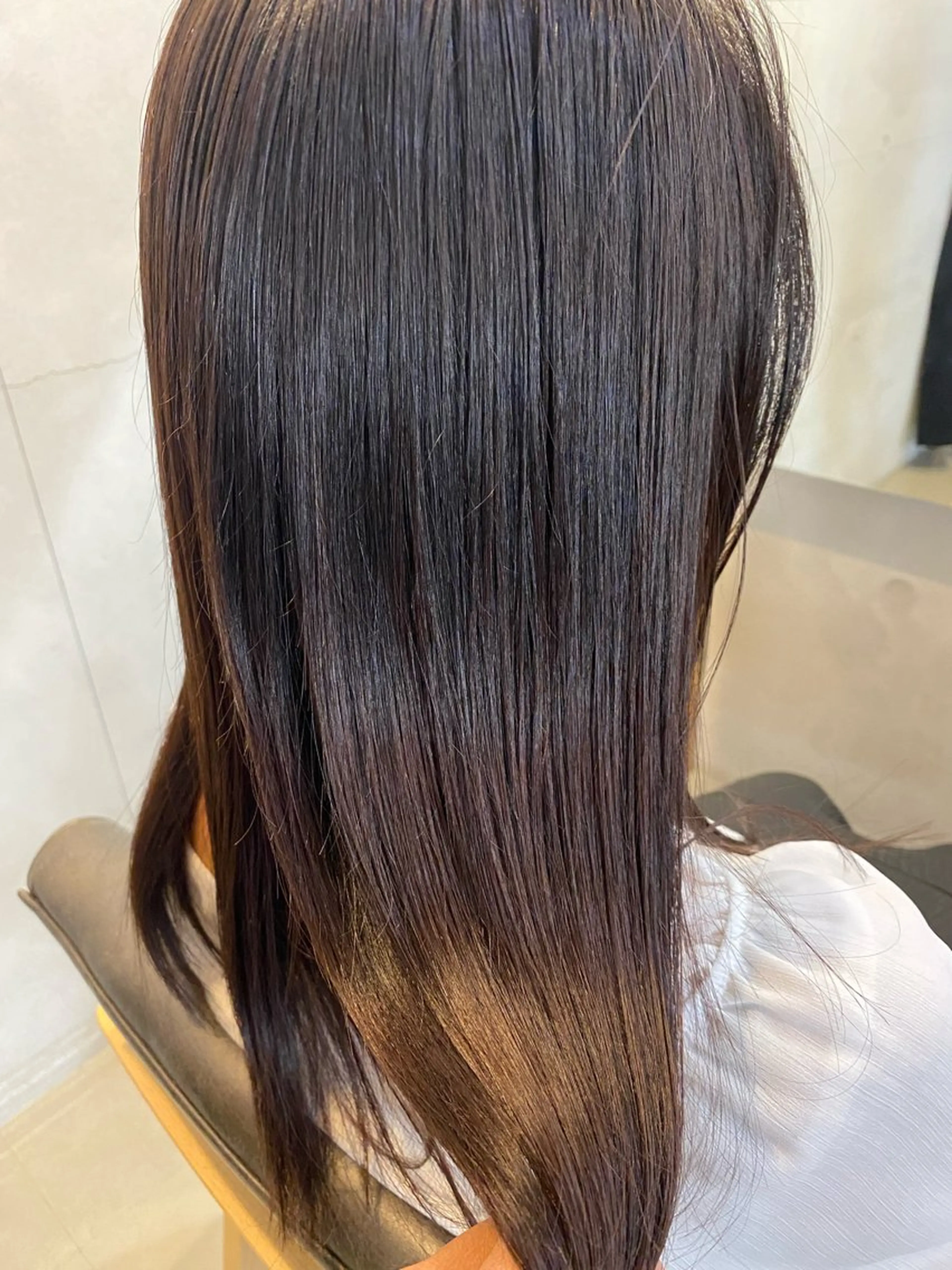 セミロング カラー ブラウンカラー オレンジ 髪質改善 conne& ririのヘアスタイル