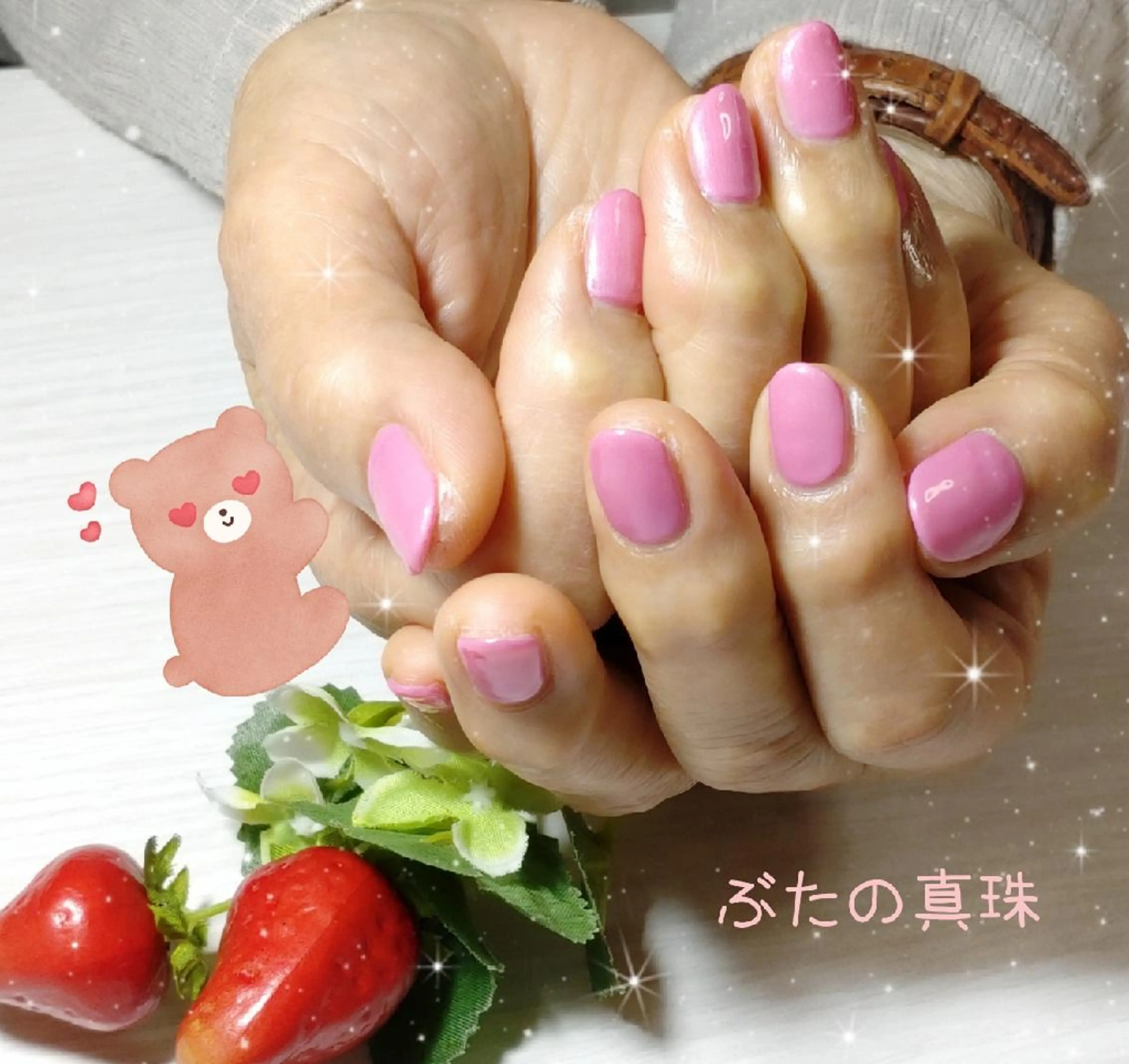 ネイル ワンカラーネイル ピンク ハンドネイル 林 珠里のネイルデザイン