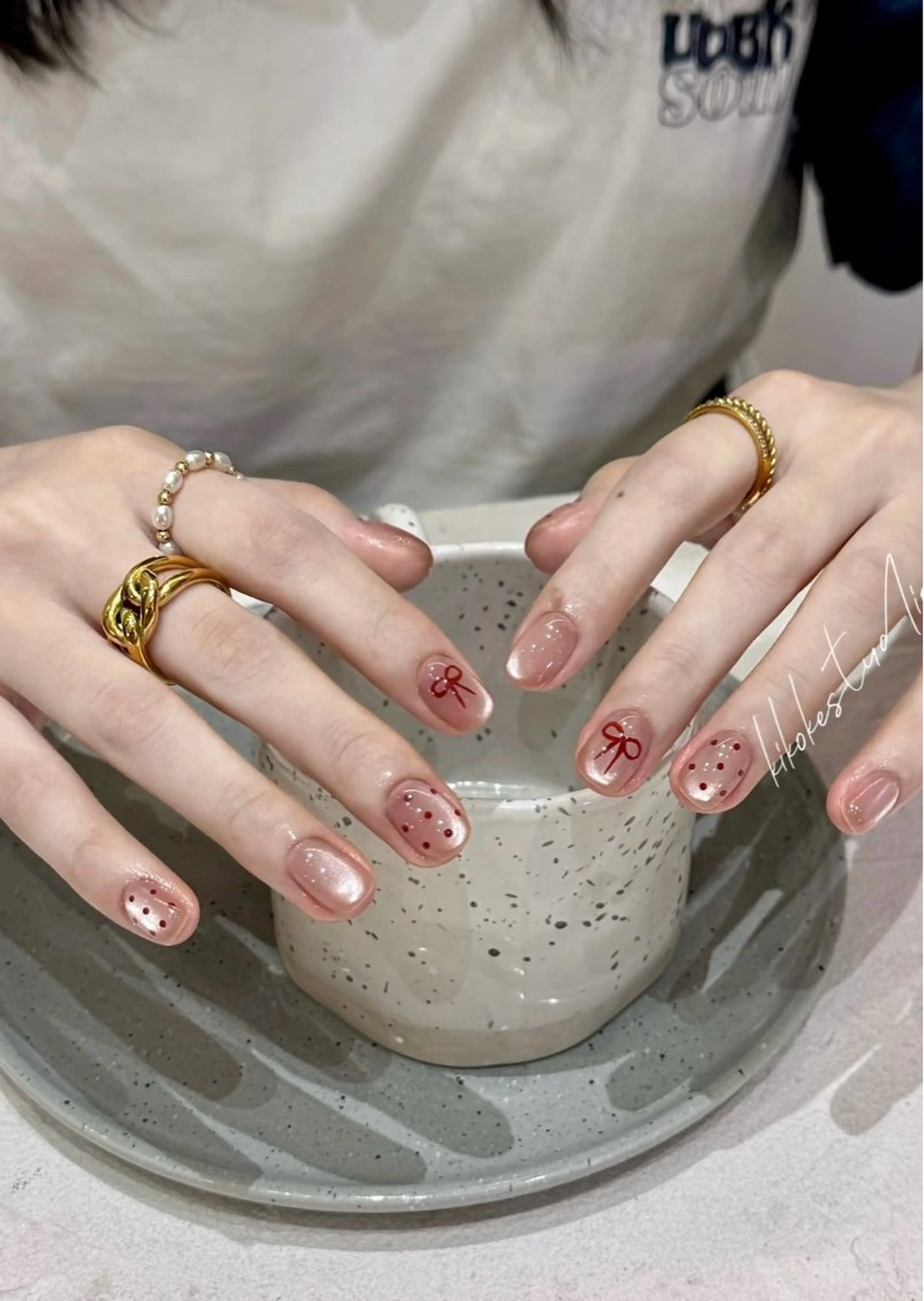 ネイル アートネイル チークネイル 長さ出し フレンチネイル ジェルネイル 🦋Yumi Nail🦋ニノのネイルデザイン