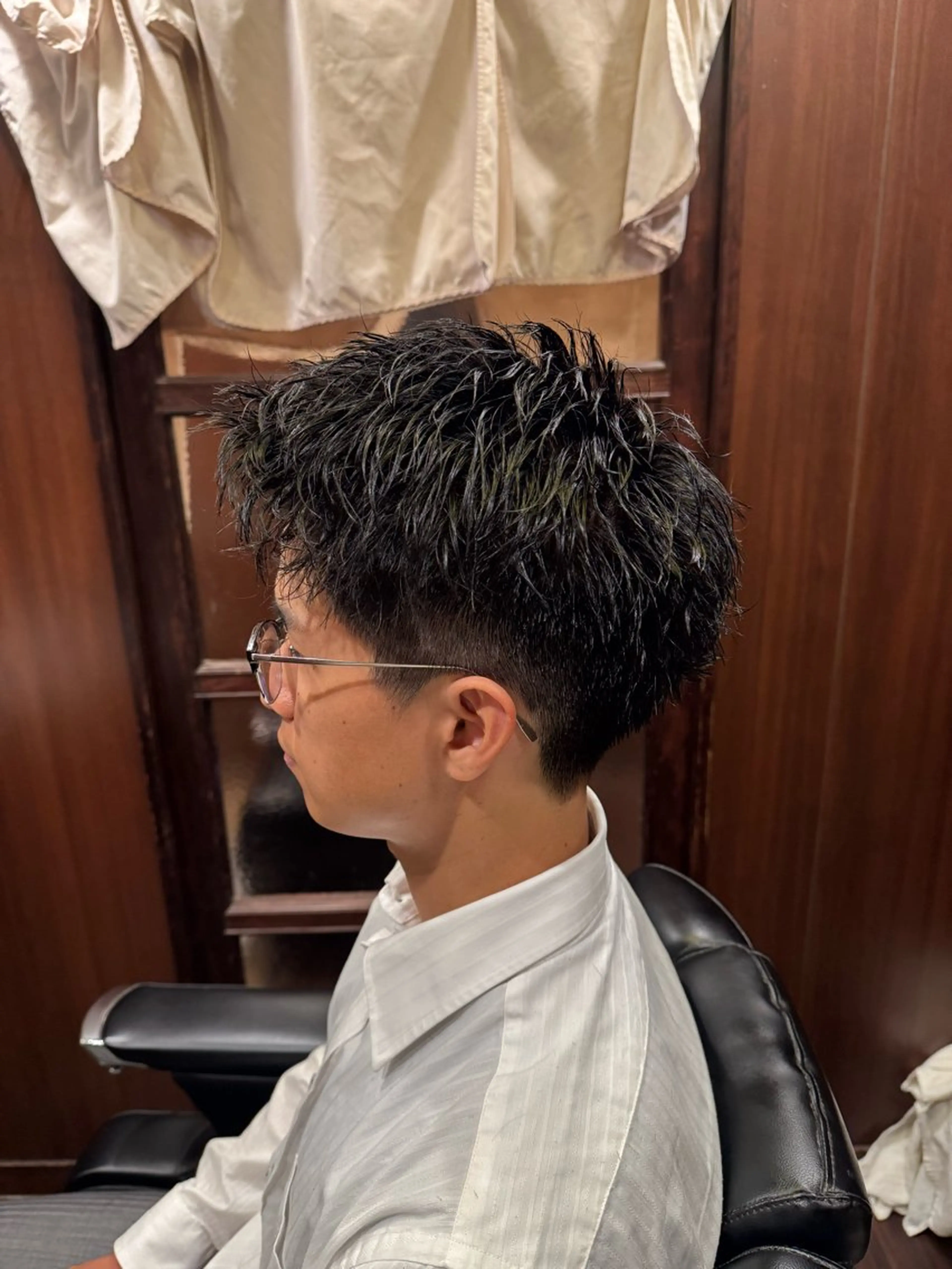 ショート パーマ メンズ HIRO GINZA barber shop 横浜店所属・ヒロ銀座　無料 フェード　細内のヘアスタイル