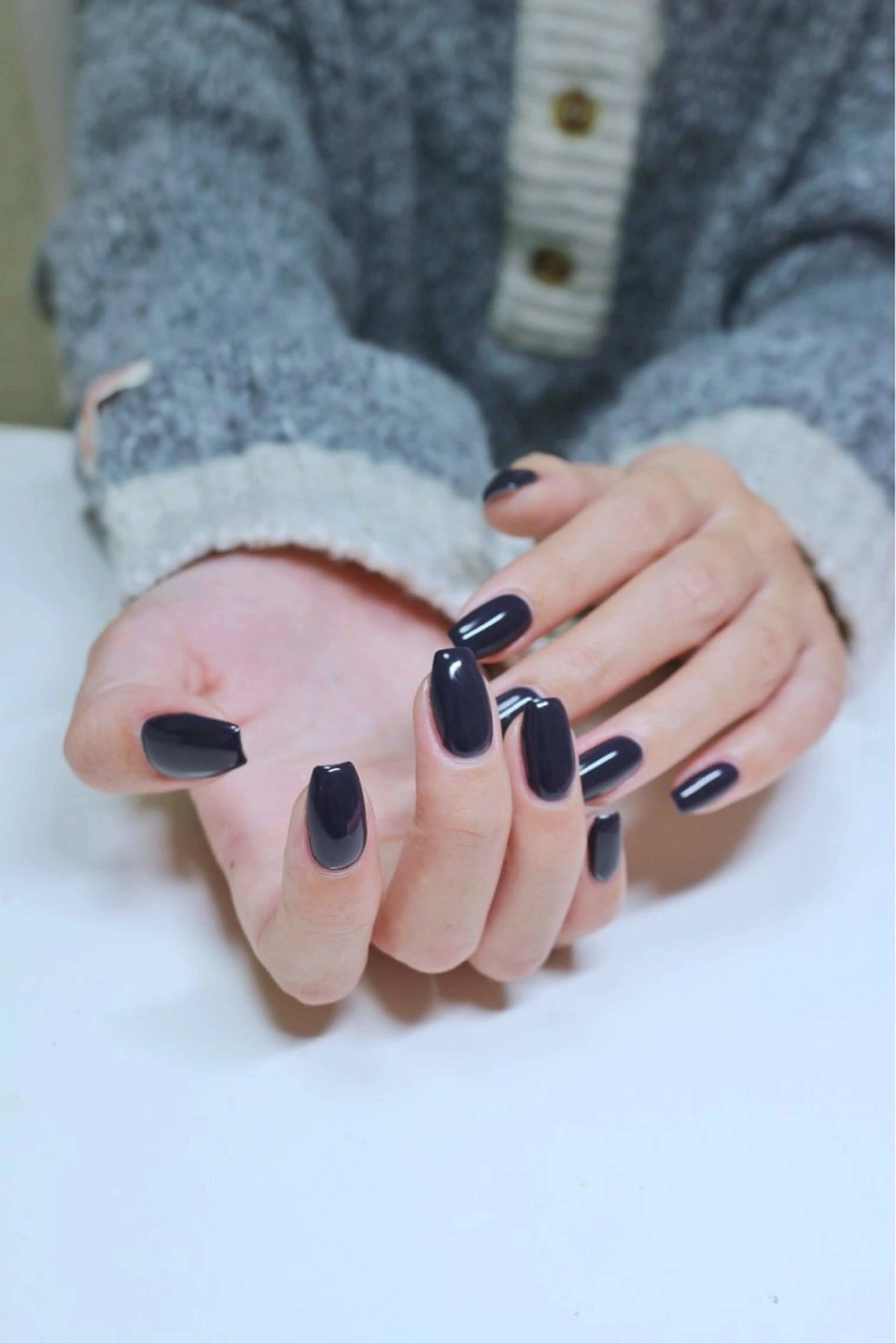 ネイル ブルー ワンカラーネイル シンプルネイル ハンドネイル Baku Nailsのネイルデザイン
