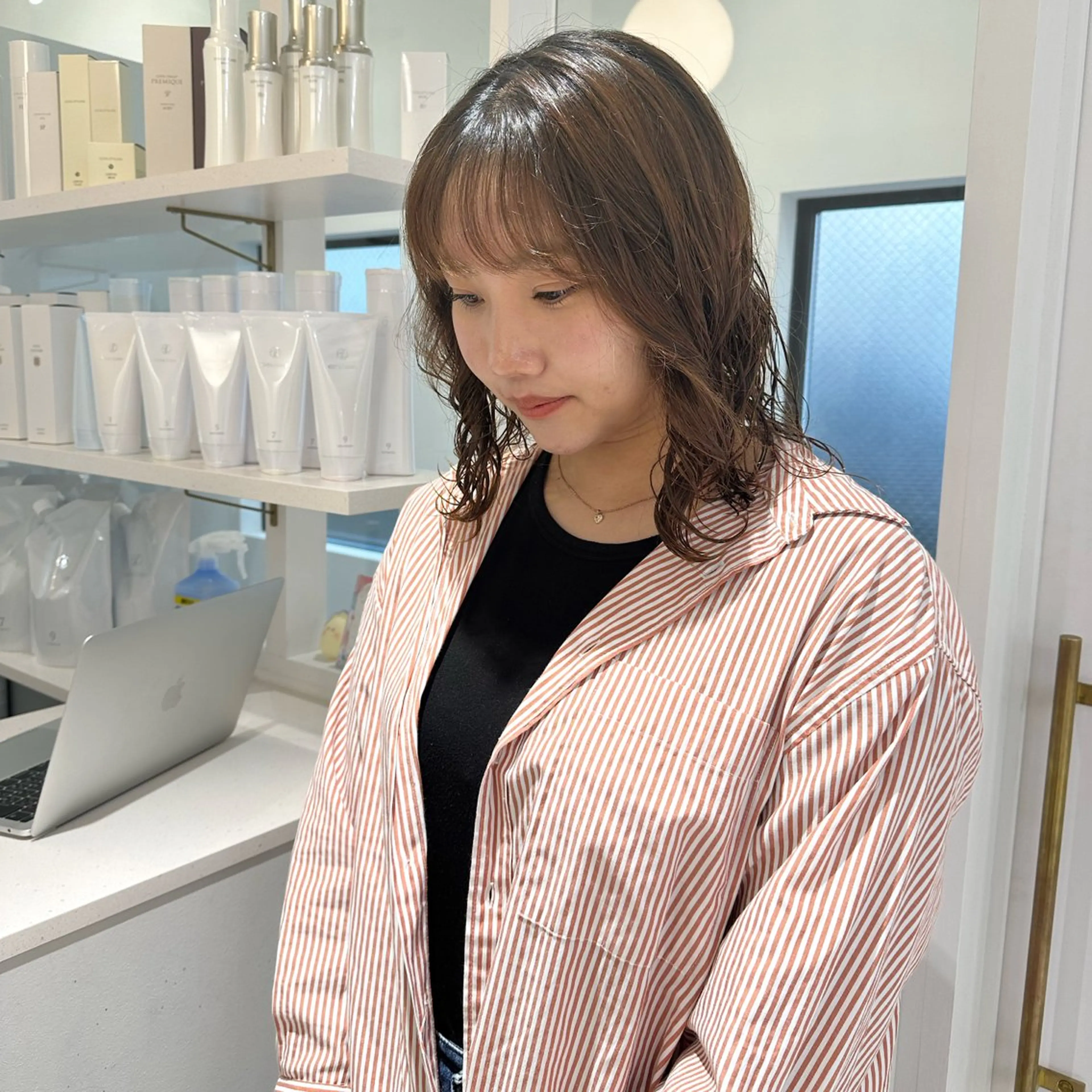 ミディアム カラー パーマ お洒落パーマ/ 艶カラー/michiのヘアスタイル