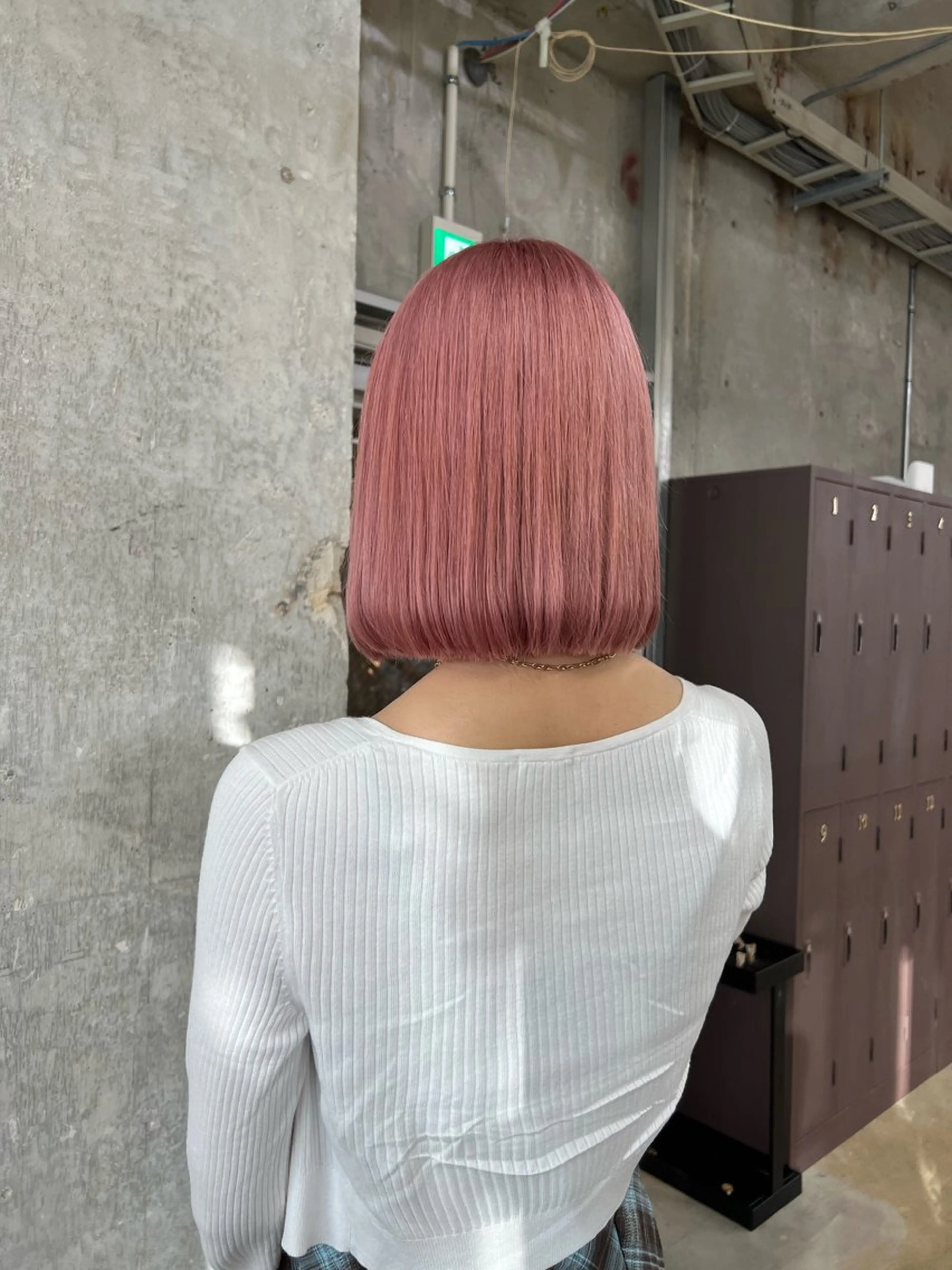 ミディアム カラー ベージュカラー ピンクカラー ピンクベージュ カット ヘアカラー トリートメント era所属・azumi/ボブ/暖 色/オリーブ/縮毛のヘアスタイル