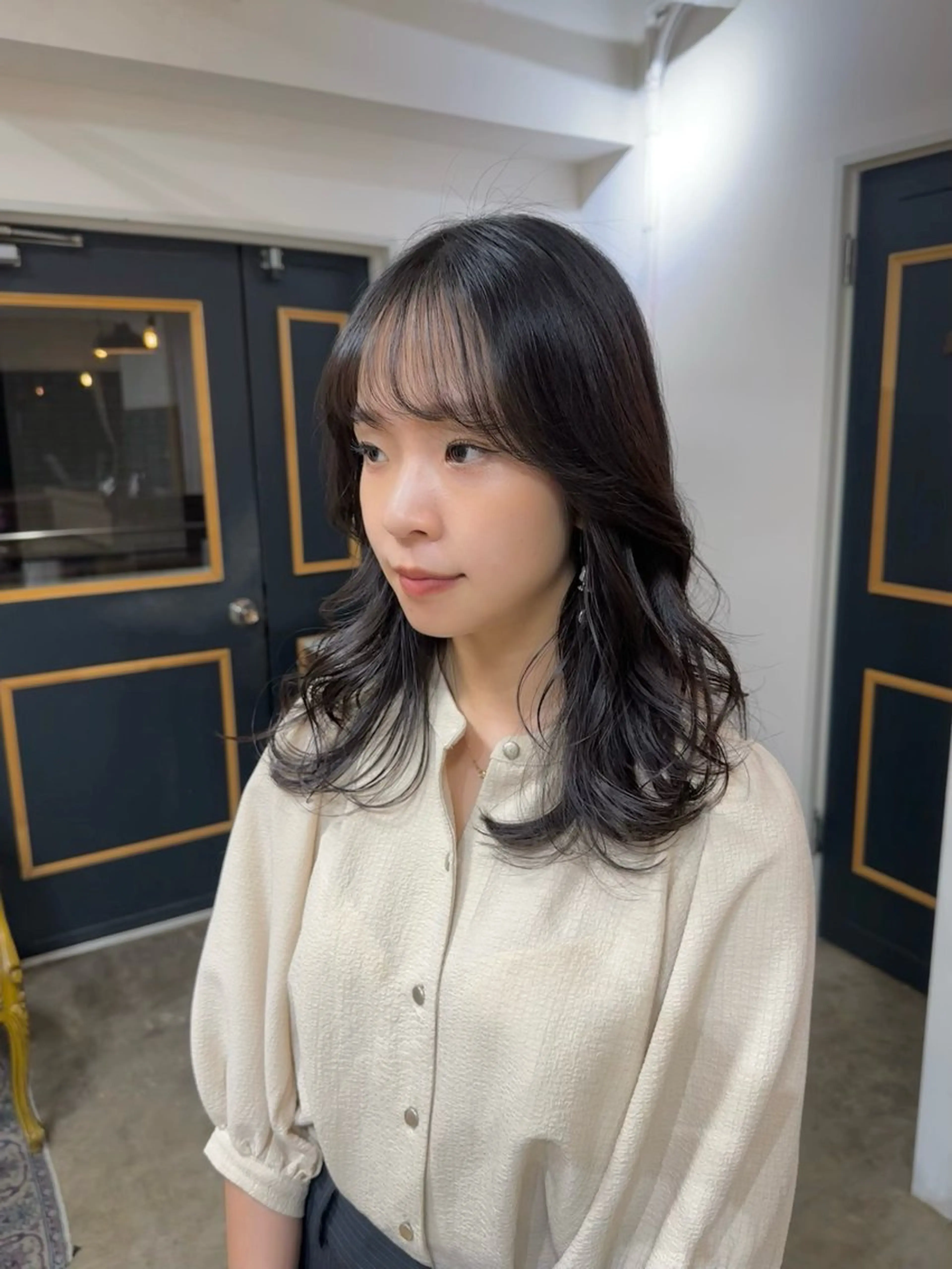 ミディアム ミディアムパーマ レイヤーカット NAGISA 🎀透明感カラー🎀のヘアスタイル