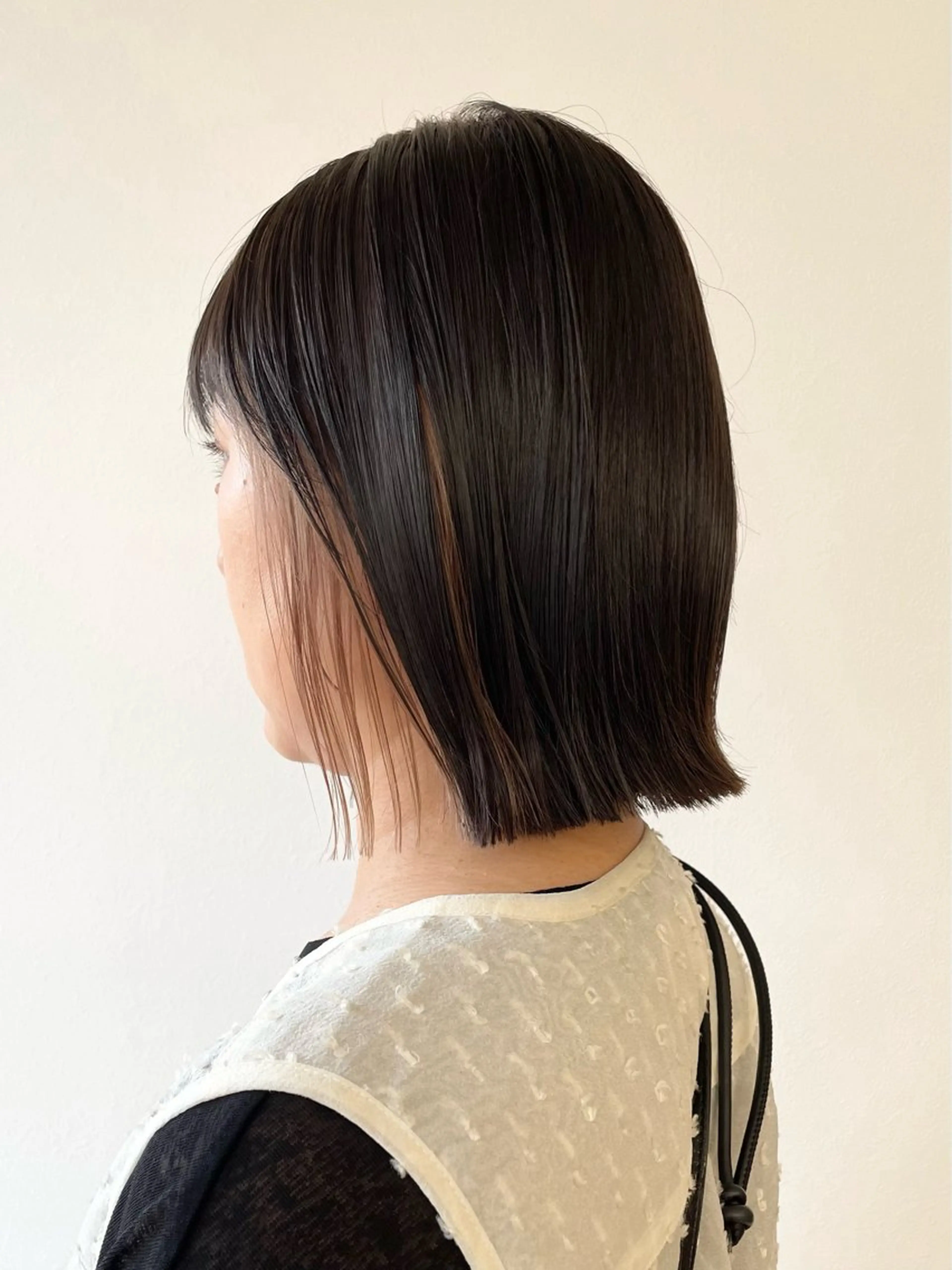 ミディアム 切りっぱなしボブ ボブ カット ヘッドスパ 松田 /骨格矯正カットのヘアスタイル