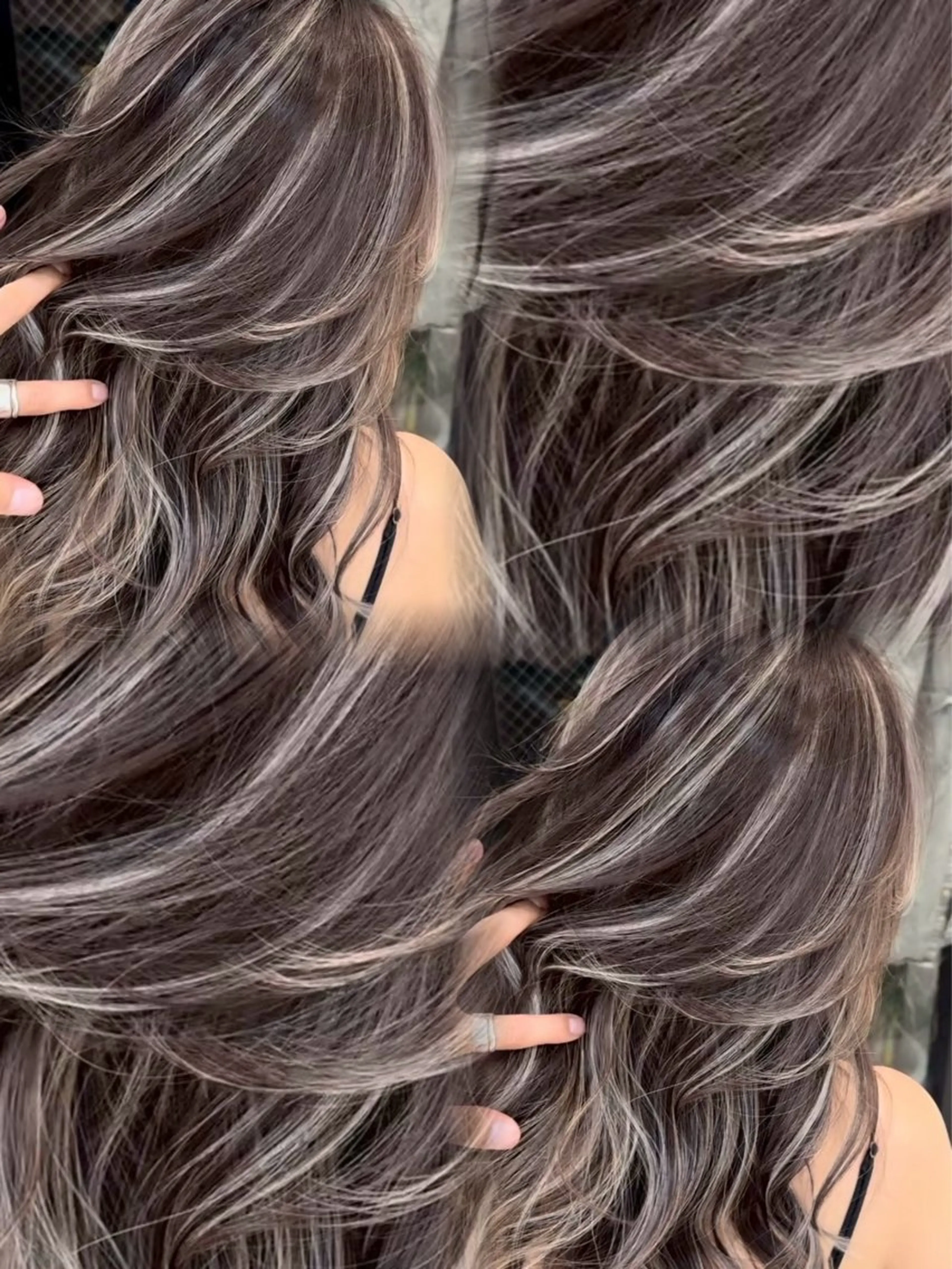 ロング カラー バレイヤージュ ハイライトカラー 外国人風カラー ハイライト レイヤーカット ヘアカラー ✨ハイライト/バタフ ライレイヤー/原宿✨のヘアスタイル