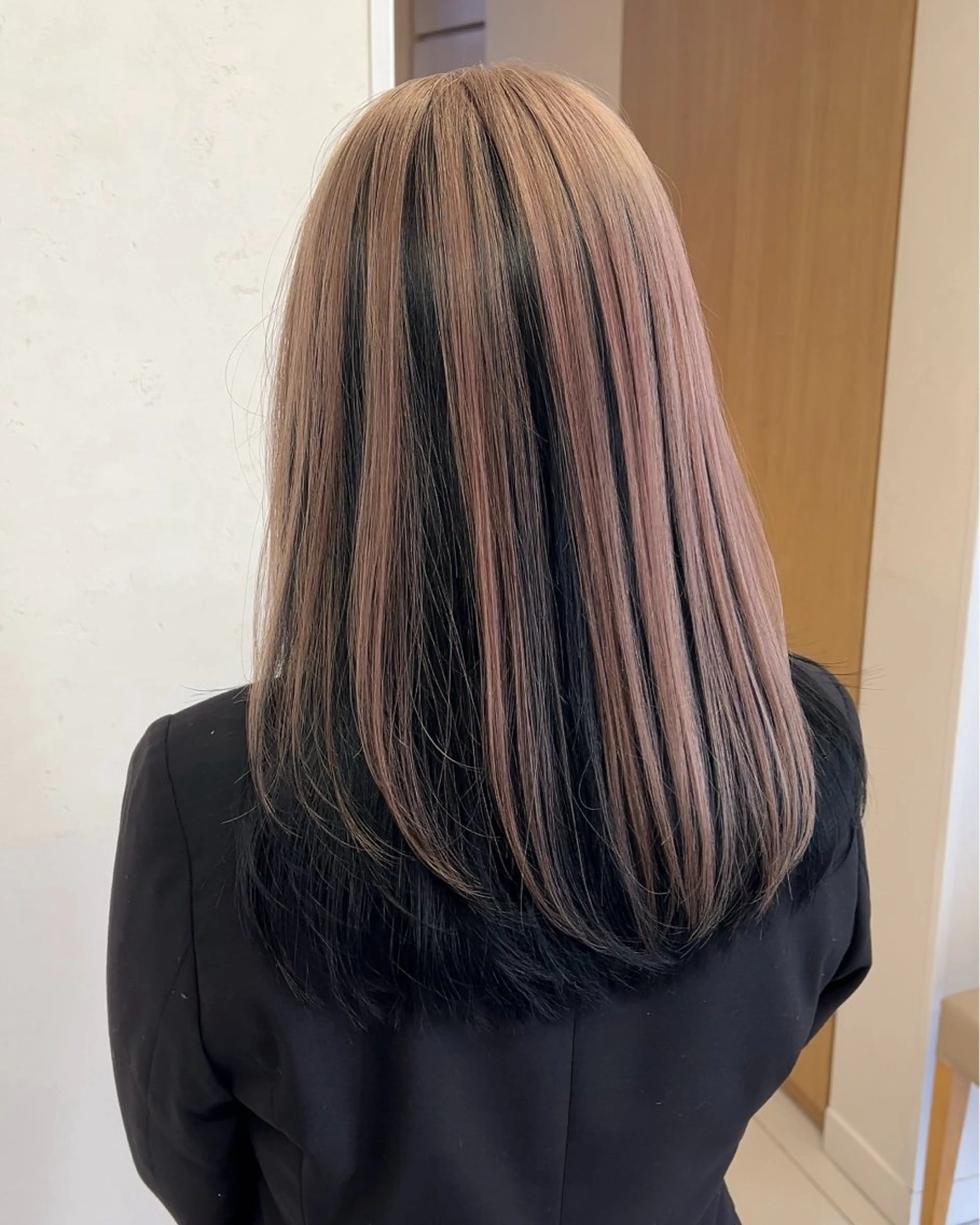 ミディアム カラー 黒髪 カット ヘアカラー トリートメント 透明感カラー/ ダブルカラー /ソラのヘアスタイル