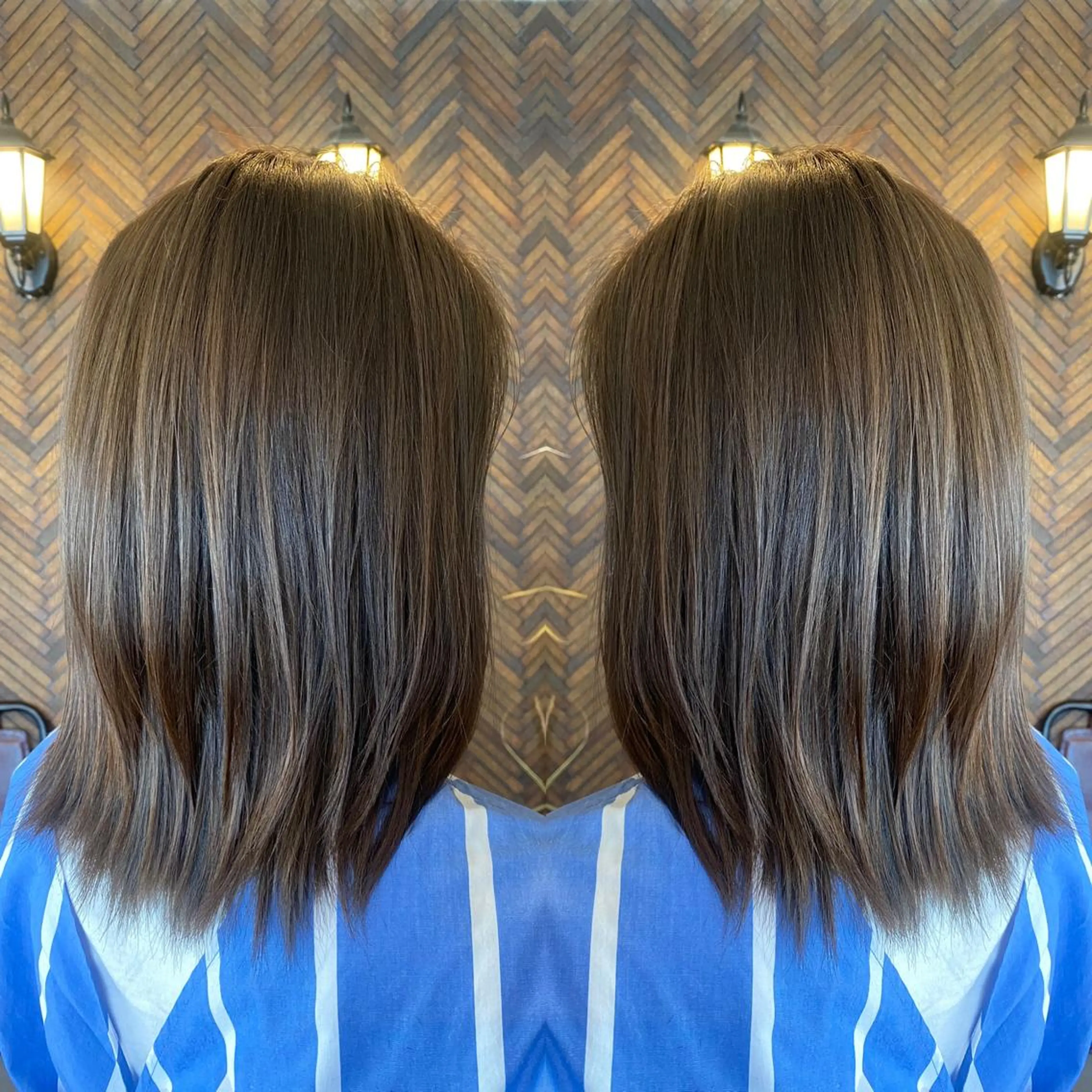 セミロング カラー ヘアカラー トリートメント ヘッドスパ tocca 💜石田愛結💜のヘアスタイル