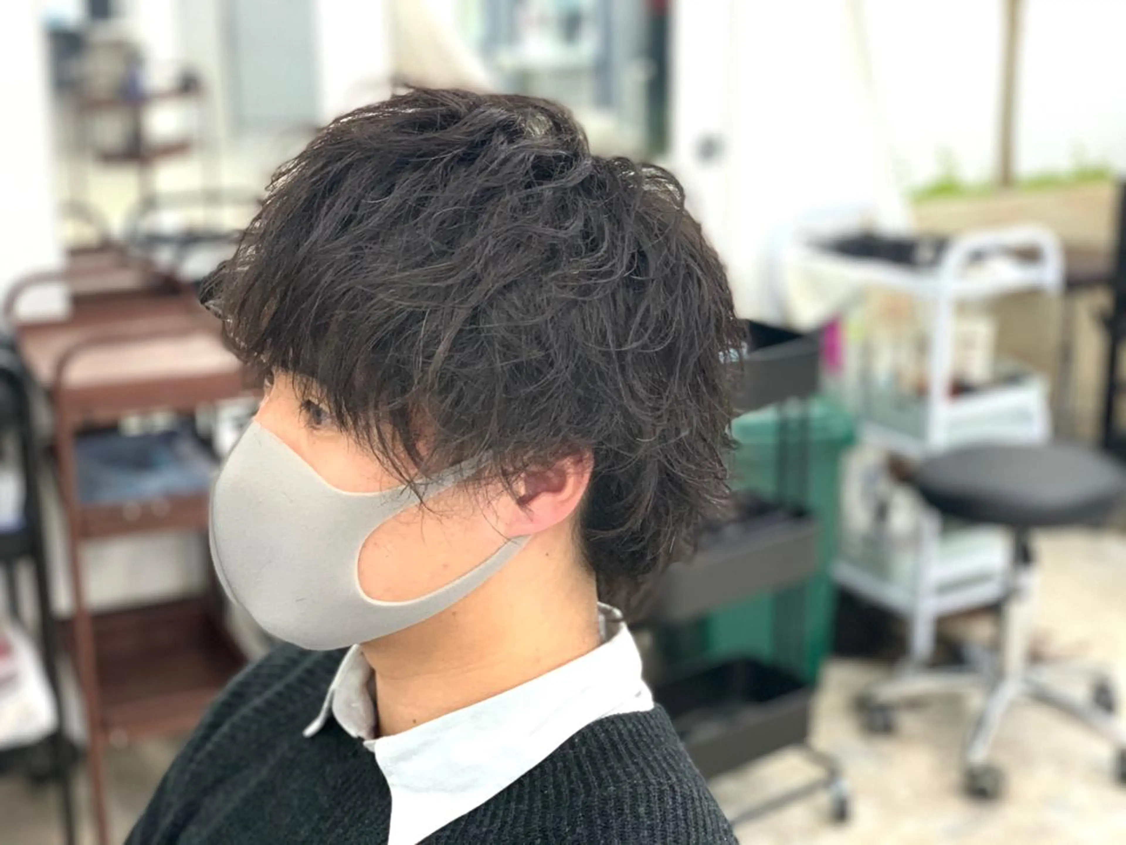 ミディアム カラー パーマ ハイライト&曲がる 縮毛矯正特化 玉置のヘアスタイル