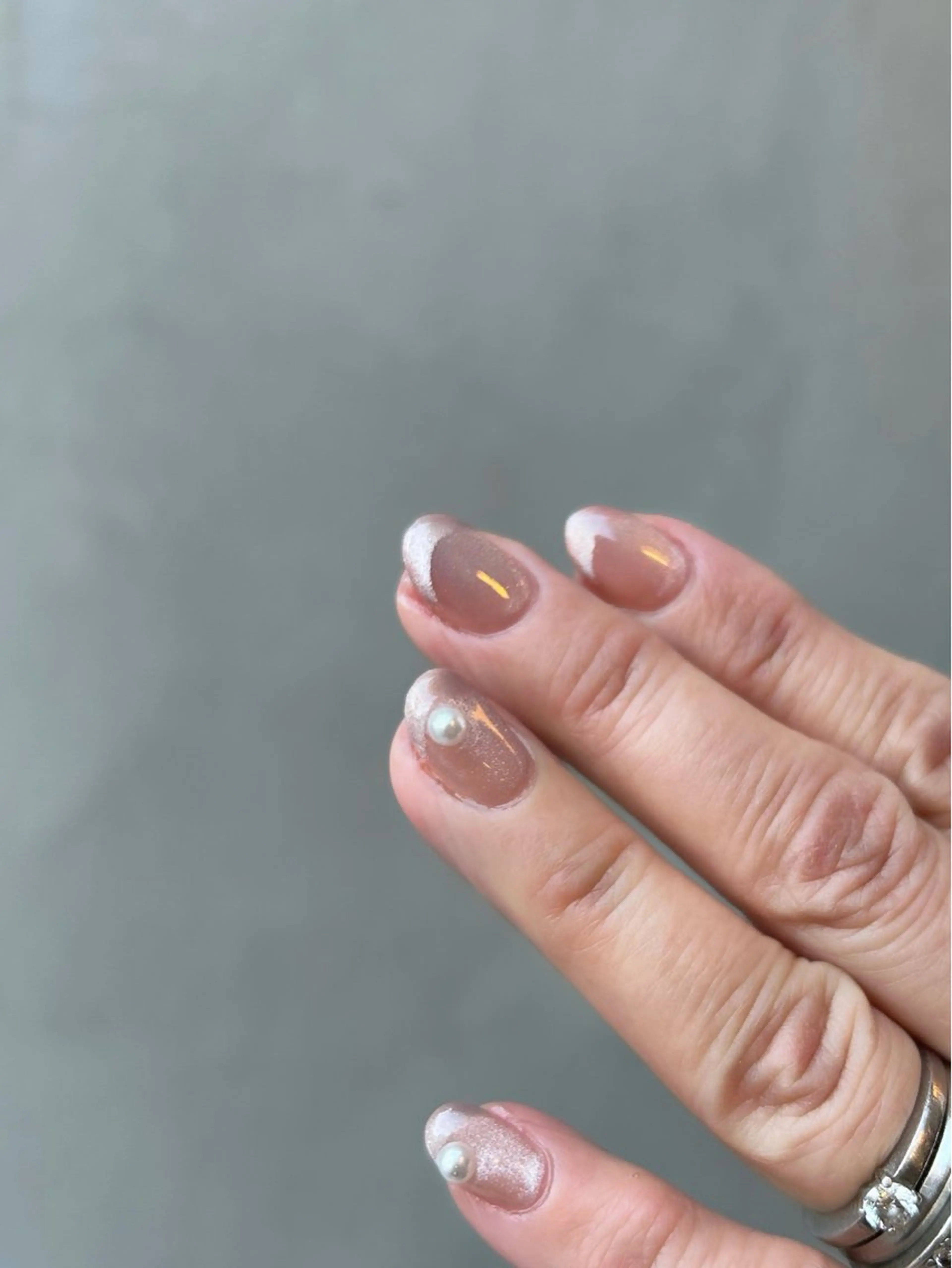 ネイル マグネットネイル ピンク 春ネイル ハンドネイル N.barber / koderaのネイルデザイン