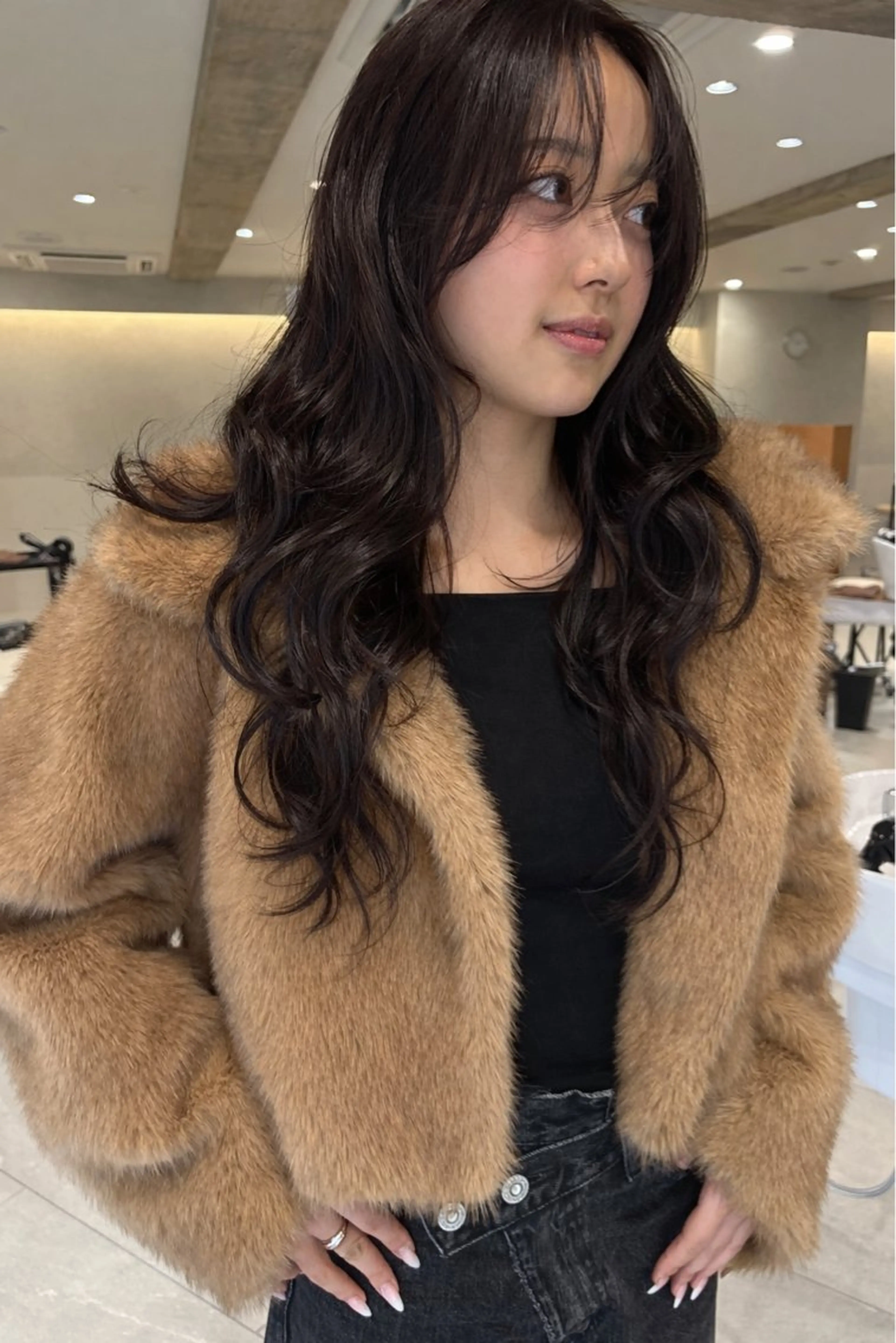 セミロング レイヤーカット 顔タイプ診断®︎ ミルクティーカラーのヘアスタイル