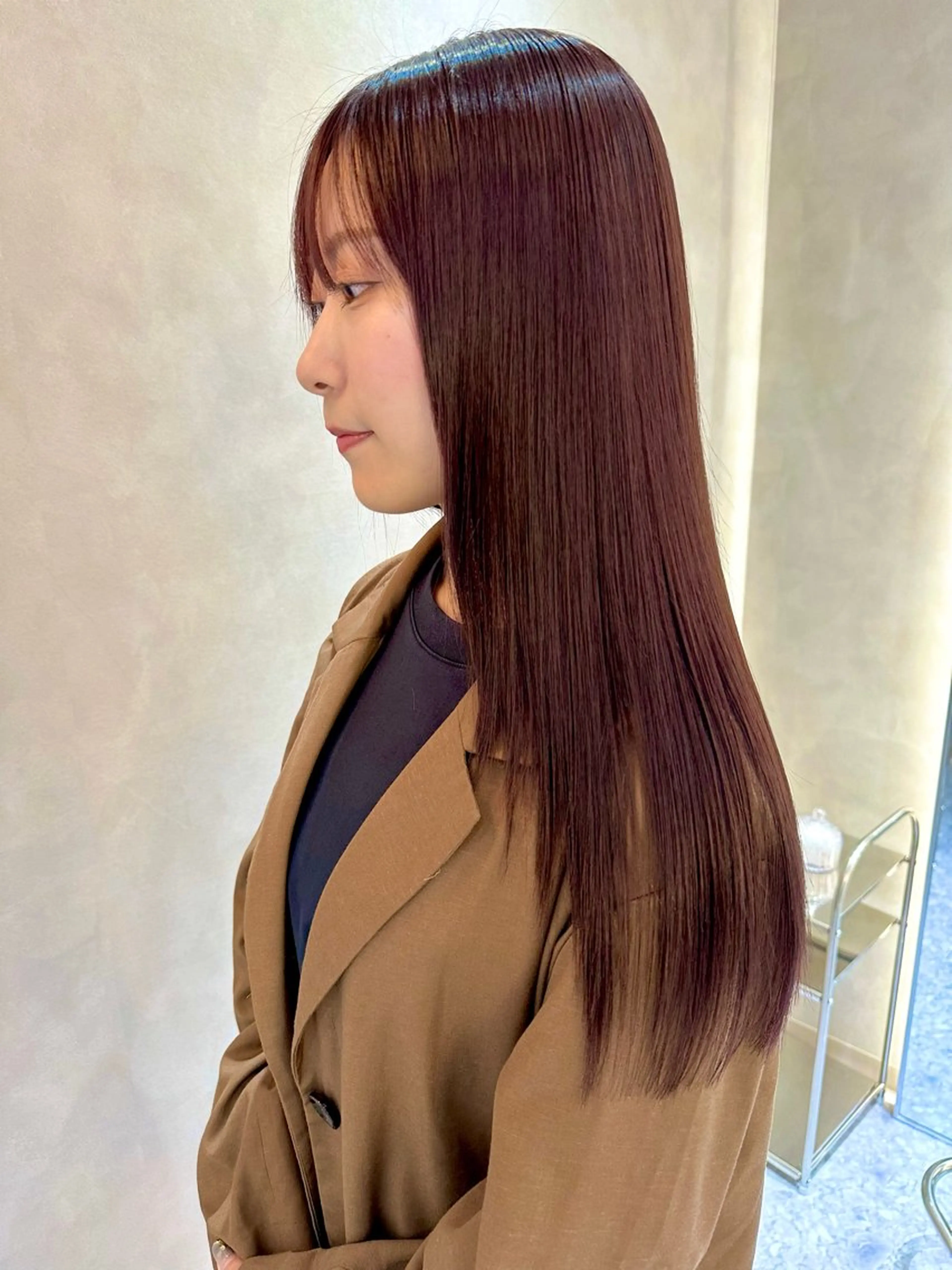 ロング カラー カシス レッドカラー ロング レイヤー/ボブ/ 顔周り/yukinaのヘアスタイル