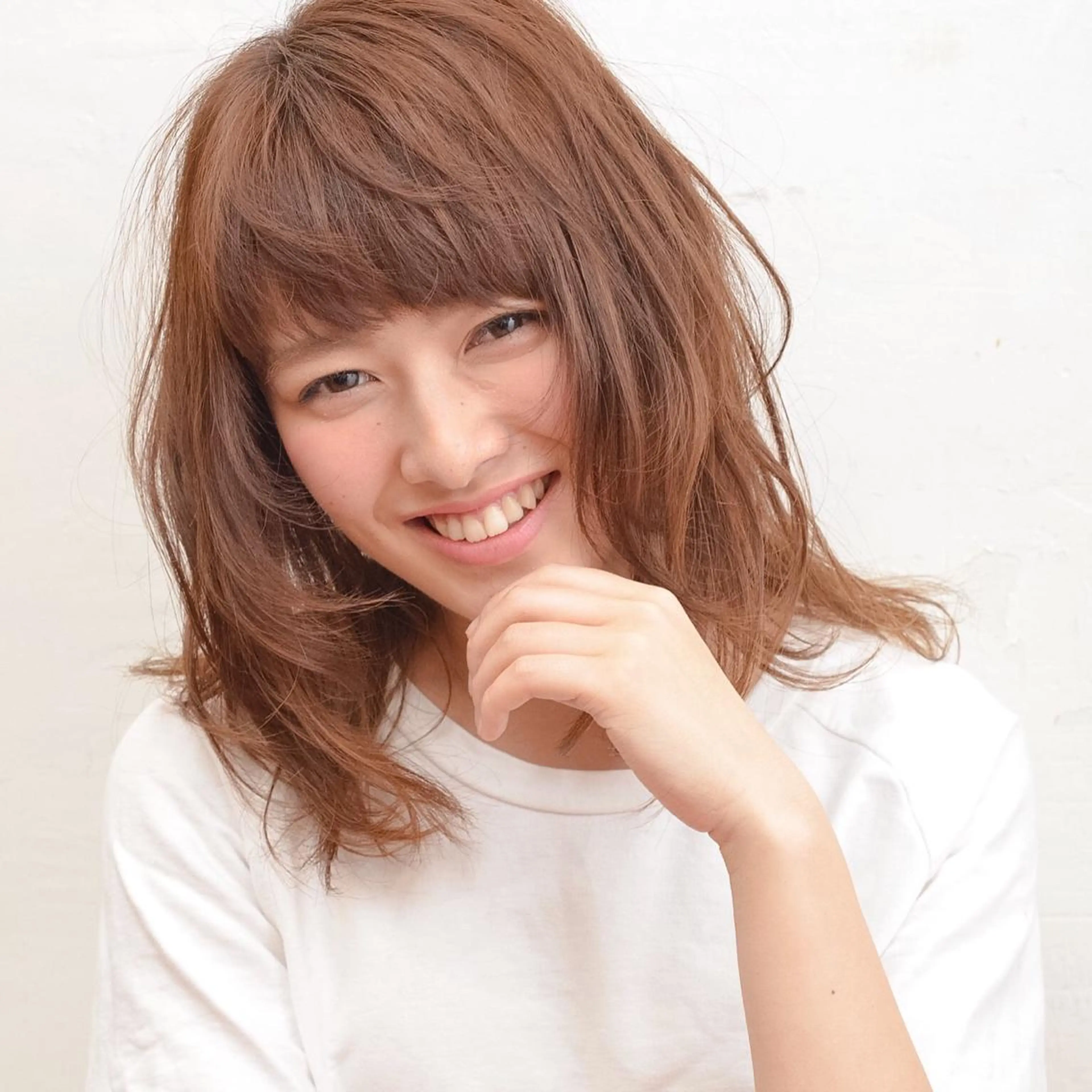 ミディアム カラー ベージュカラー レイヤーカット カット ヘアカラー トリートメント ACT十条店所属・溝口 恭章のヘアスタイル