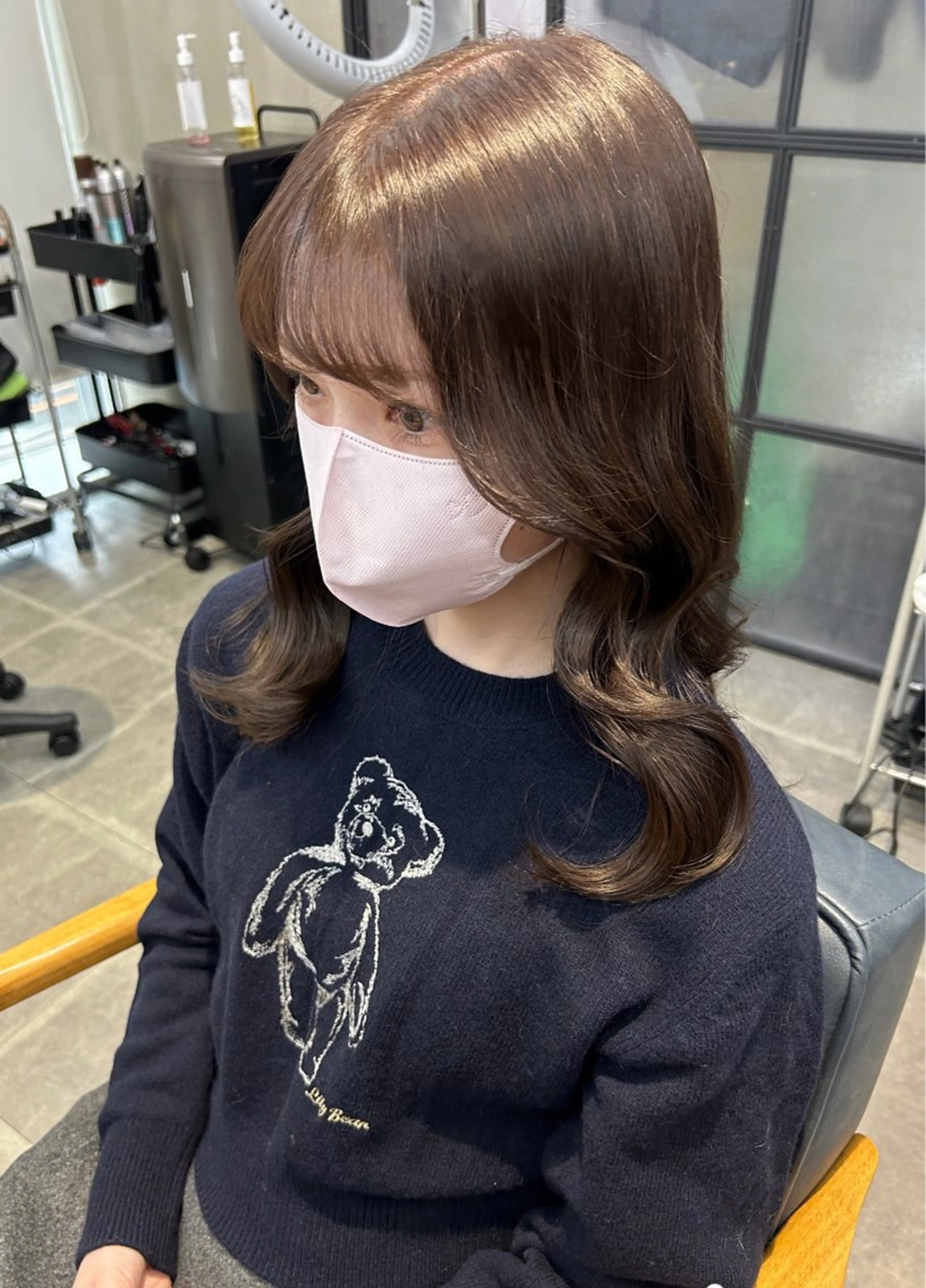セミロング カラー newi梅田🫧韓国 ヘア🫧sakiのヘアスタイル
