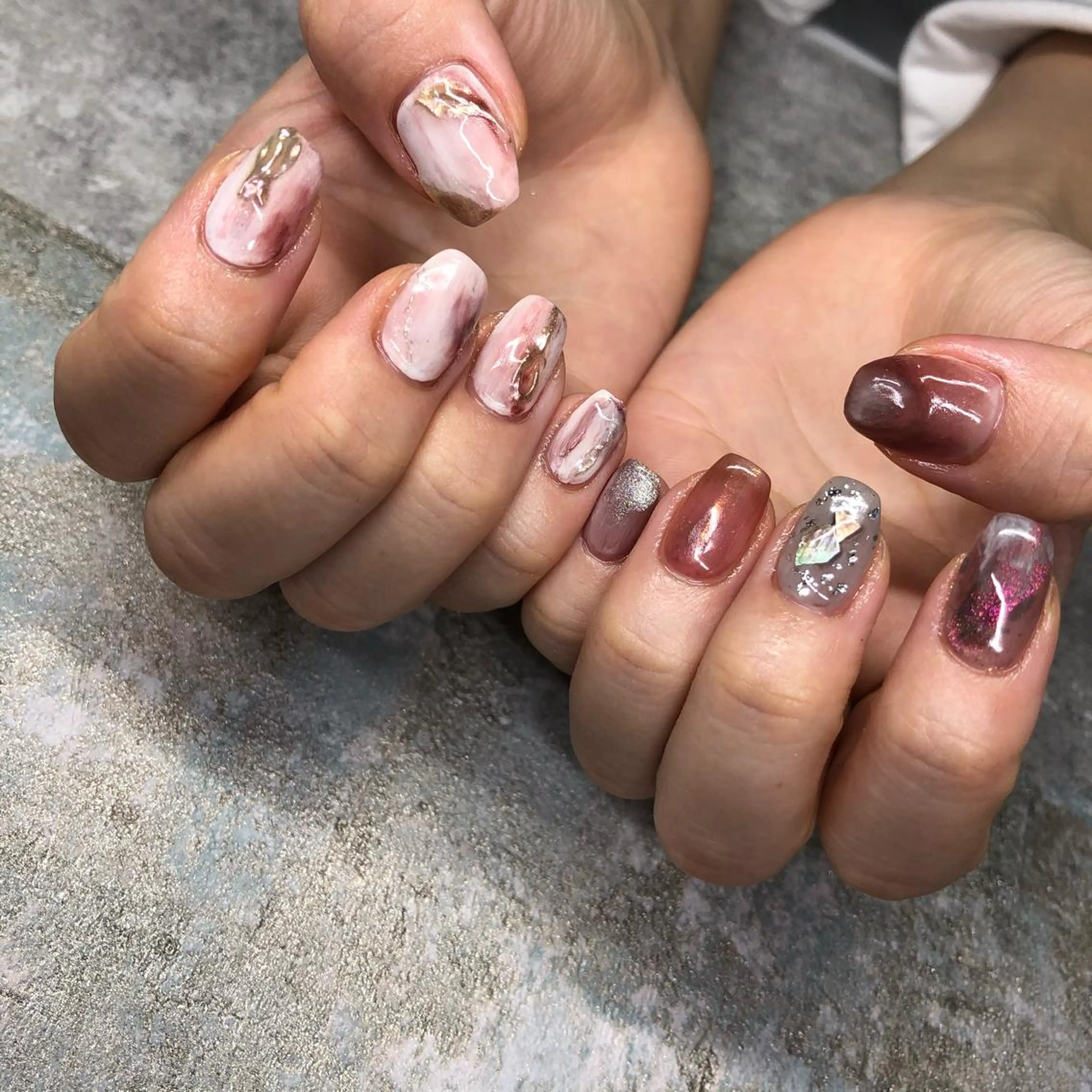 ロング カラー ヘアアレンジ キッズ ネイル マツエク・マツパ 福田 加奈のネイルデザイン