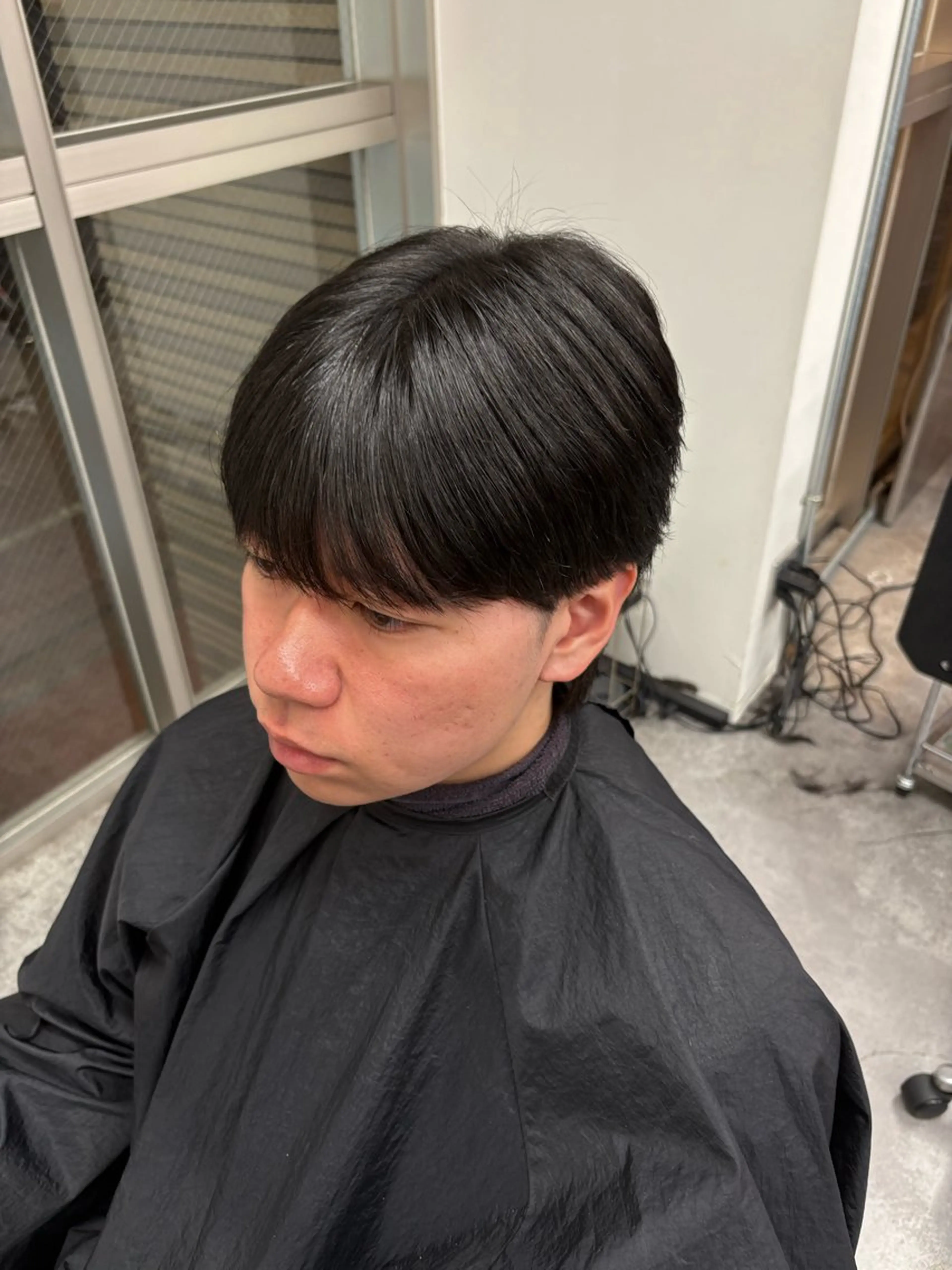 ミディアム カラー パーマ メンズ カット ヘアセット メンズパーマ特化 🔥韓国ヘア職人🔥のヘアスタイル