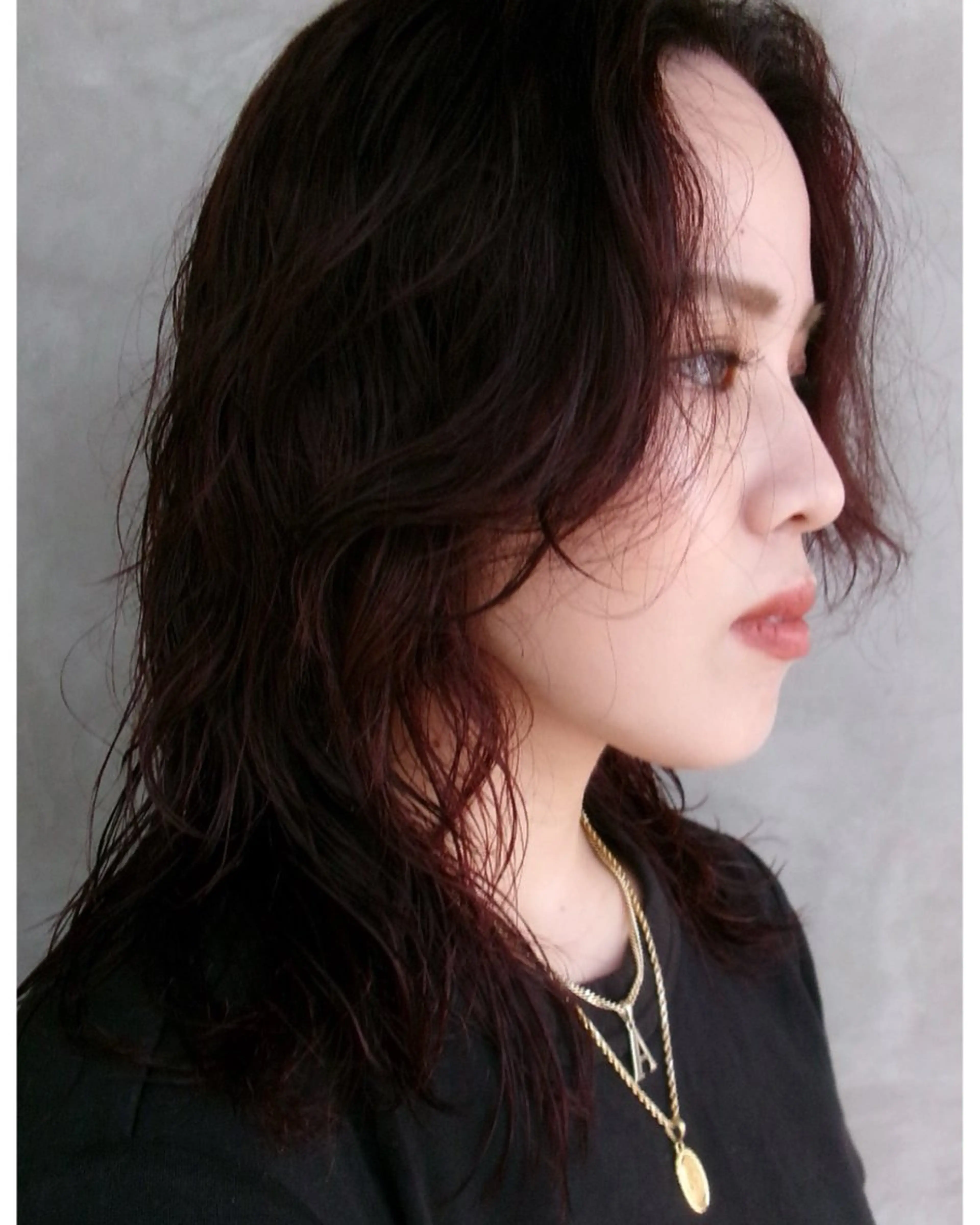 セミロング パーマ デザインカット/ パーマ/nanaのヘアスタイル