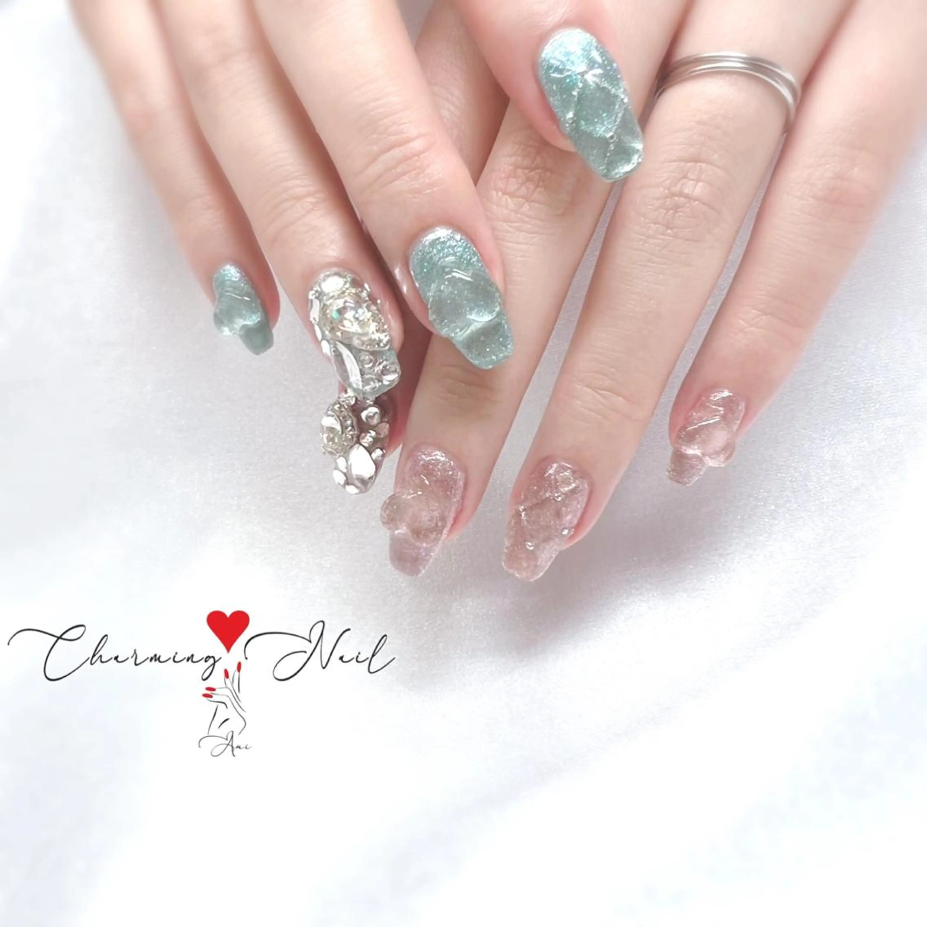 ネイル クリアネイル ハート キラキラネイル 韓国ネイル 持ち込み Charming❤️Nail所属・Nailist Amiのその他イメージ