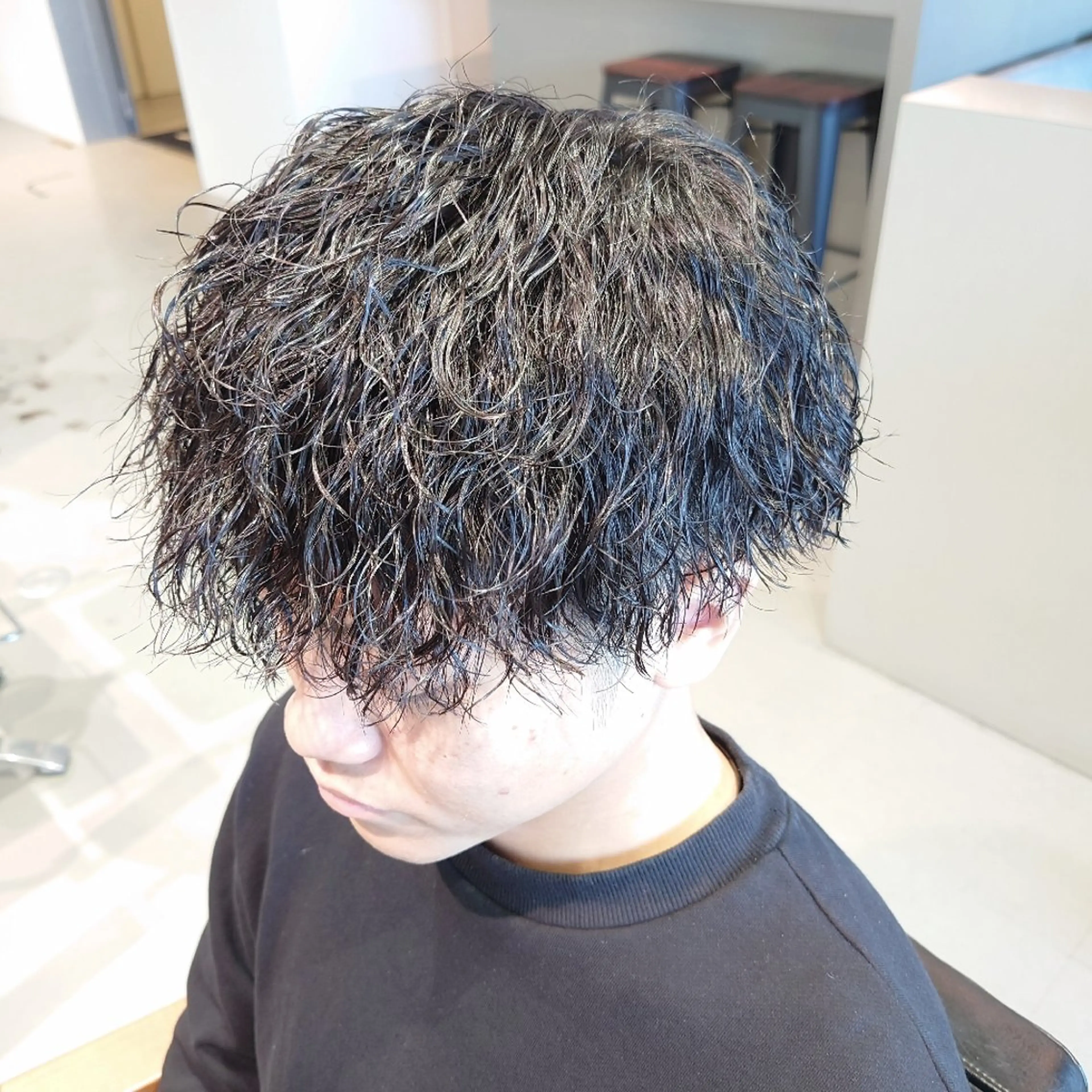 ショート パーマ メンズ iss所属・メンズ/パーマ特化 /波巻き/林洋平のヘアスタイル