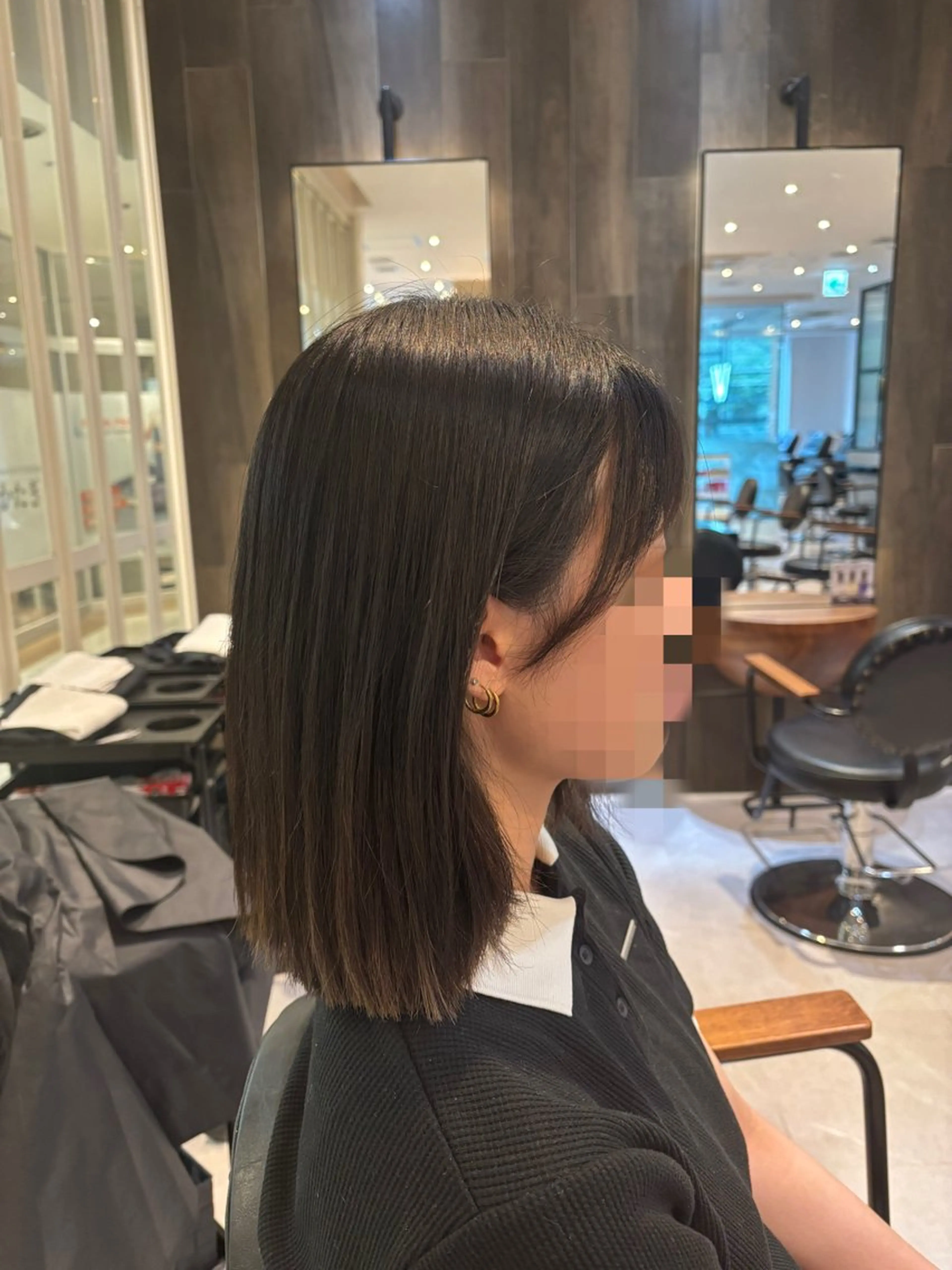 ミディアム 顔周りカット カラー/髪質改善 トリートメント/優果のヘアスタイル