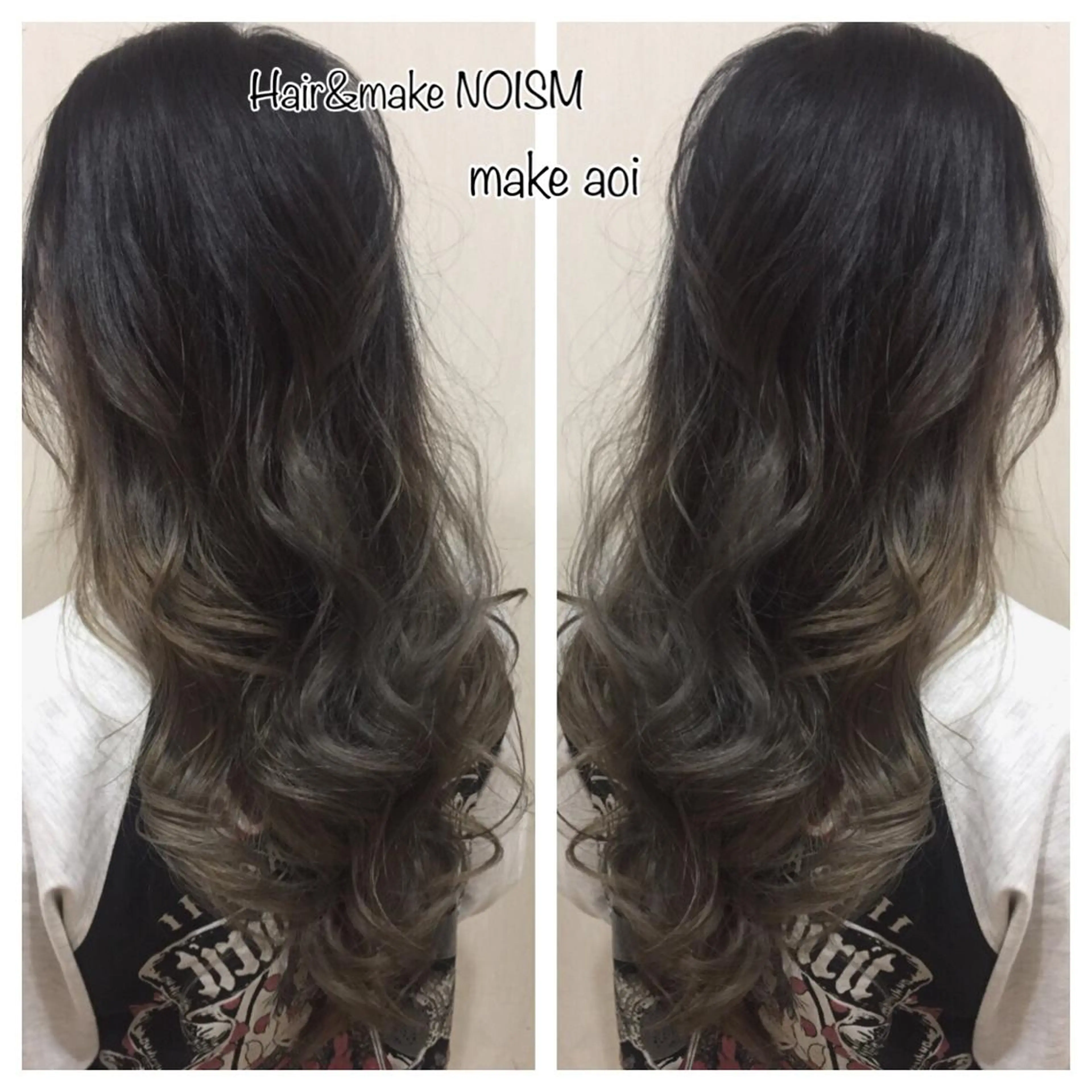 ロング カラー グラデーションカラー ハイライトカラー 外国人風カラー ハイライト ヘアカラー 西藤 葵のマツエク・マツパデザイン