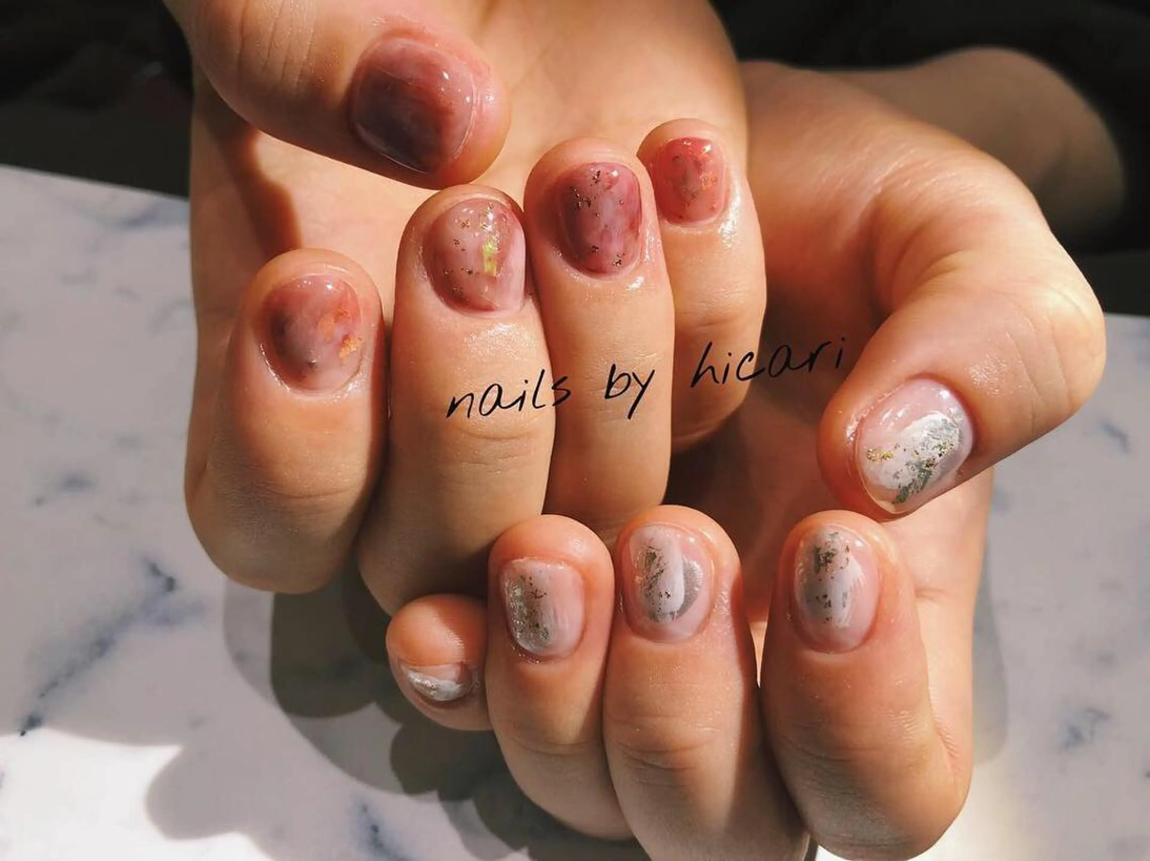 ショート カラー キッズ ネイル マツエク・マツパ ハンドネイル illum hicariのネイルデザイン